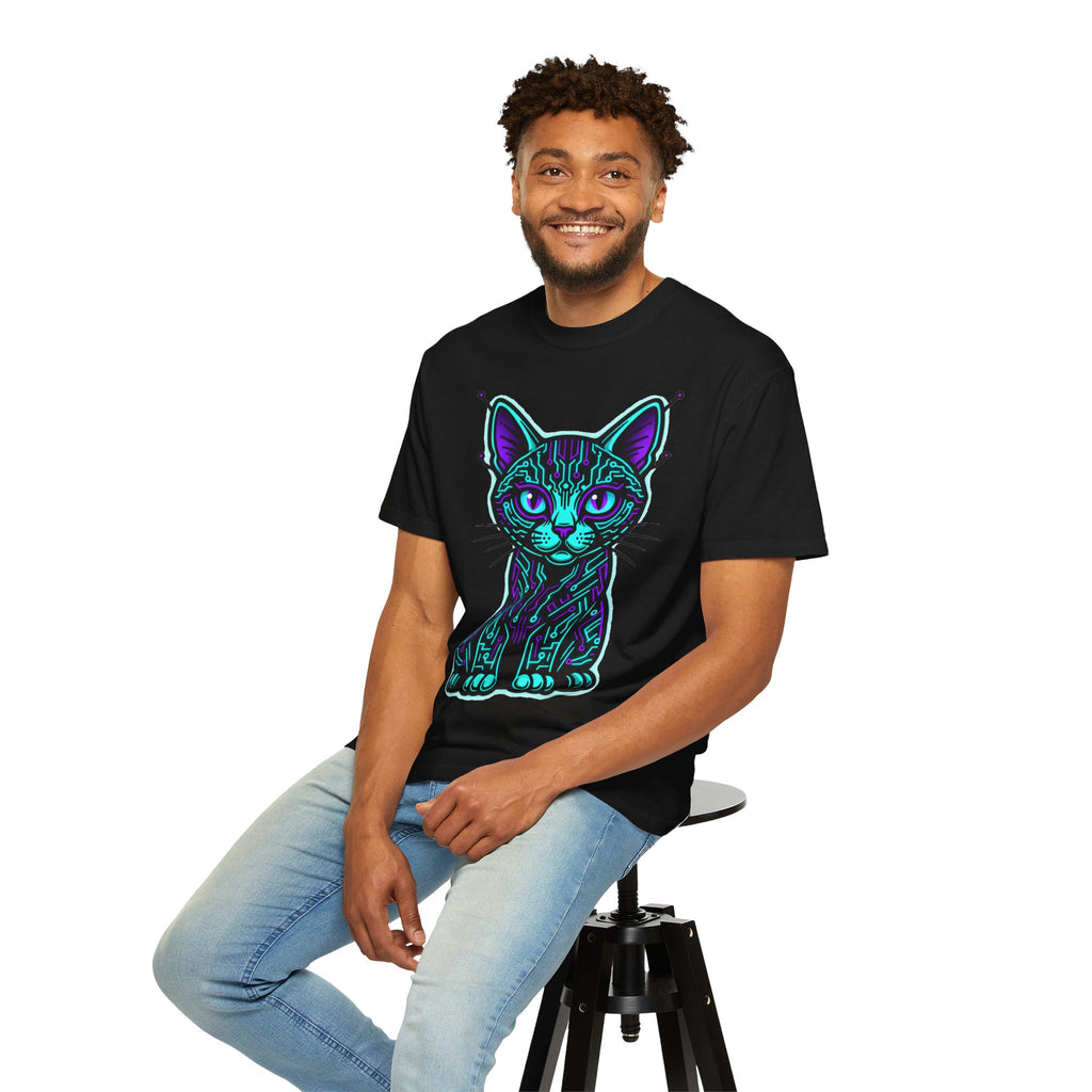 D78 Cyber Felines — Neon Cat T-shirt