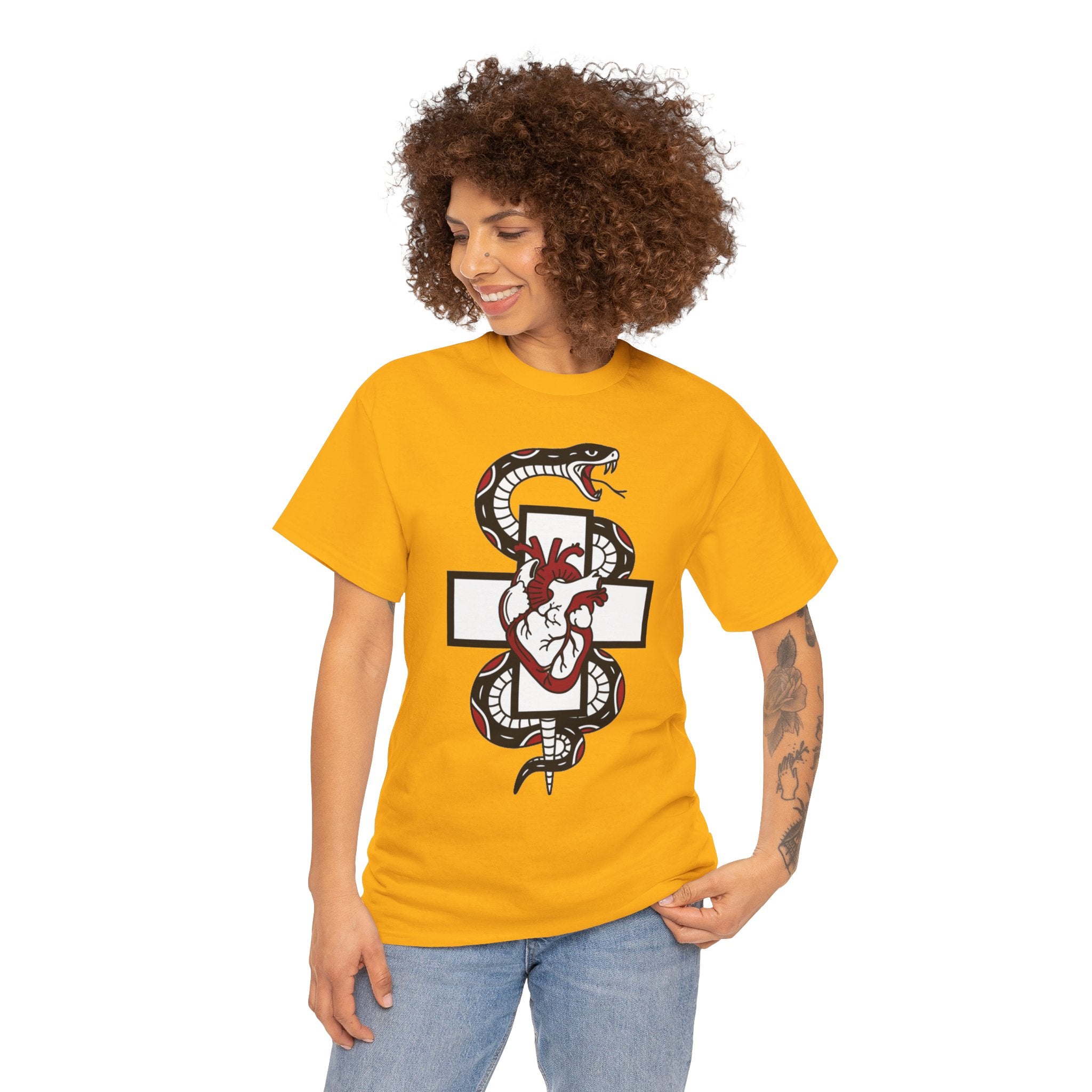 D78 Skull Society — Gothic Heart & Snake T-shirt
