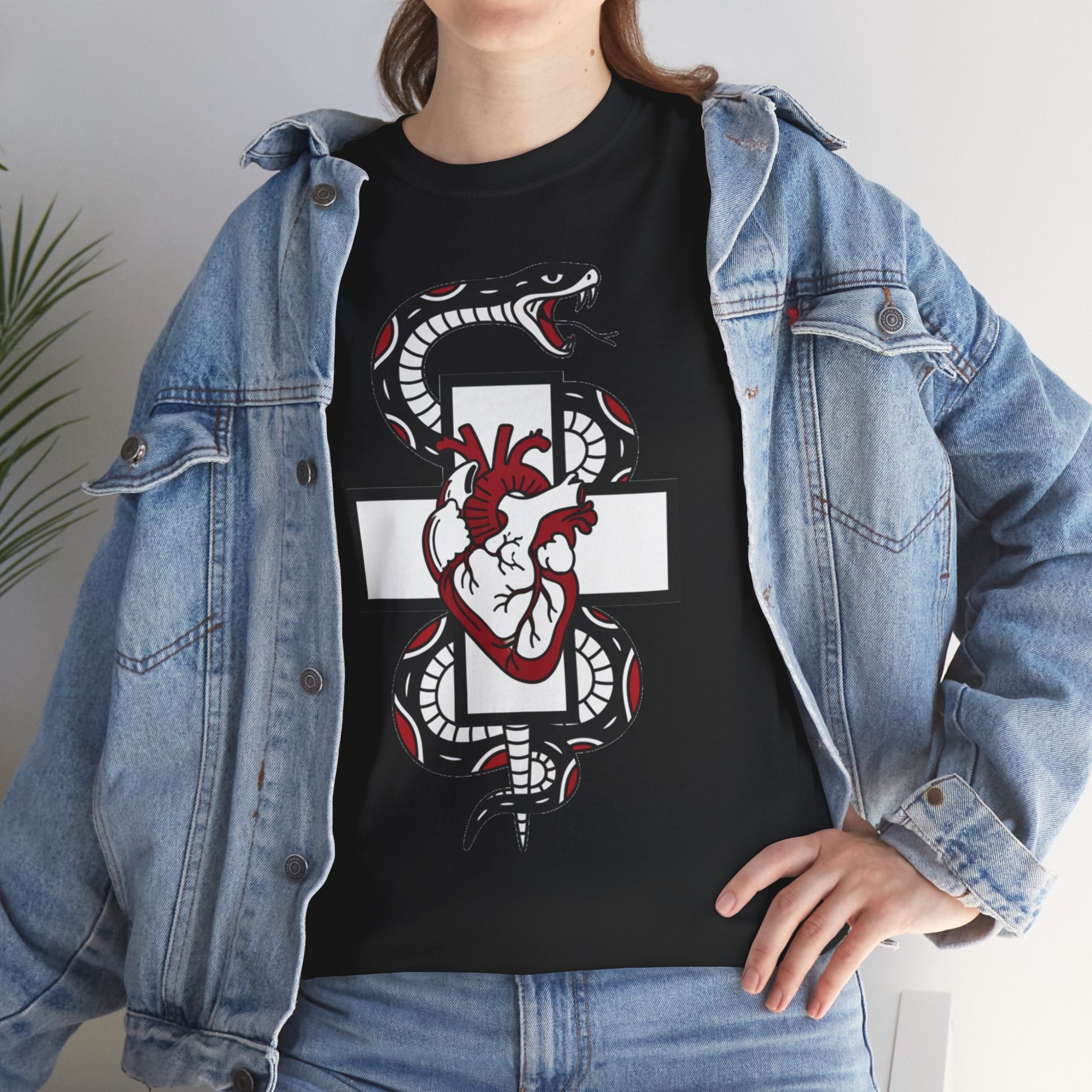 D78 Skull Society — Gothic Heart & Snake T-shirt