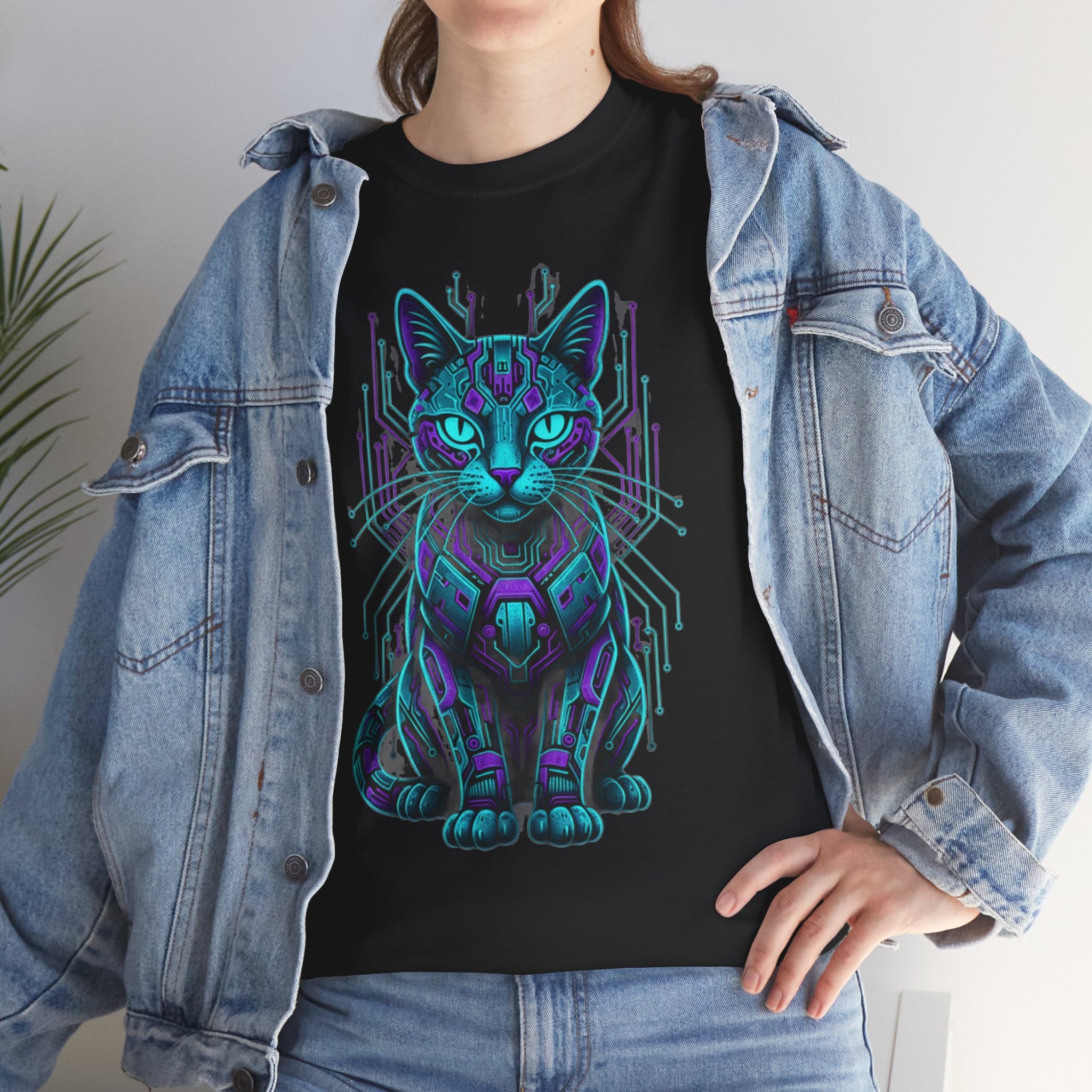 D78 Cyber Felines — Futuristic cat T-shirt