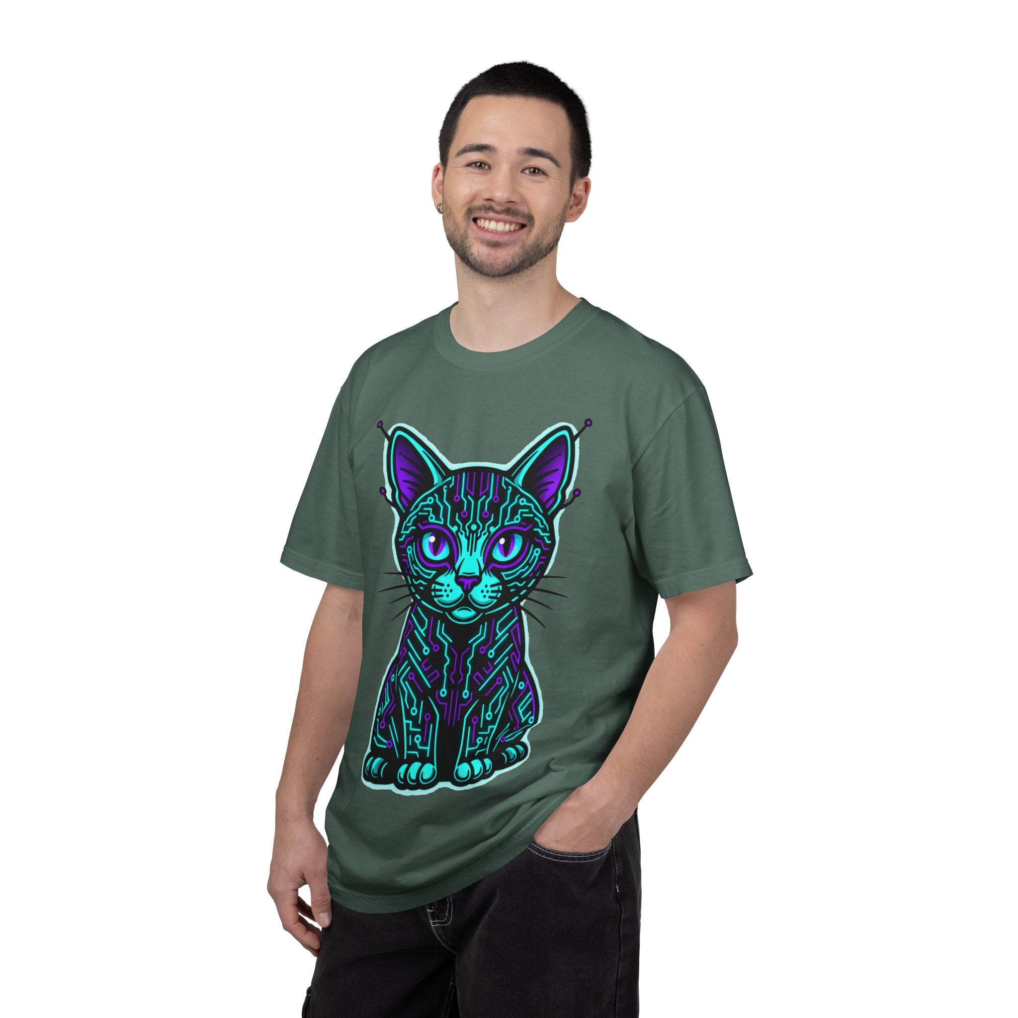 D78 Cyber Felines — Neon Cat T-shirt