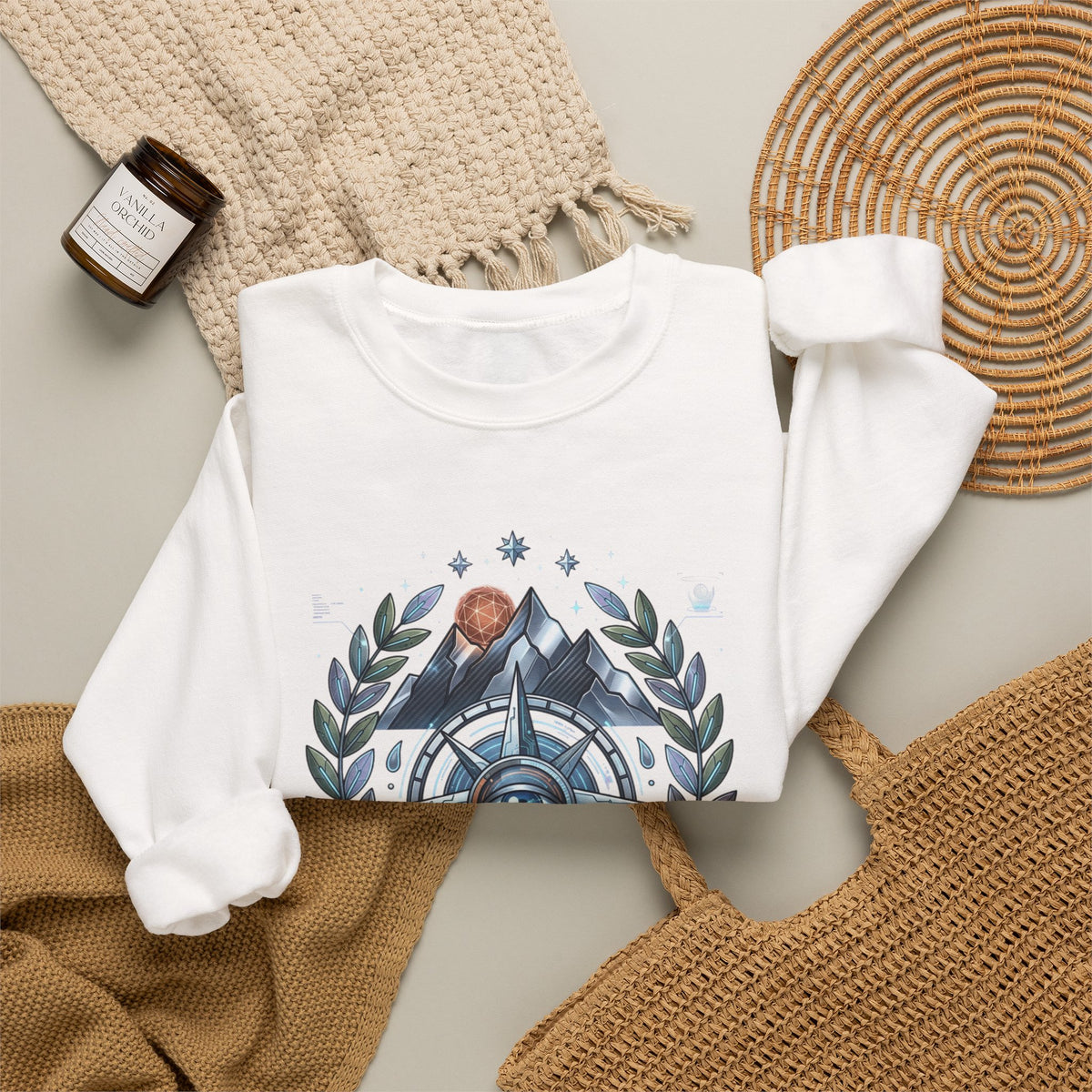 Sweat boussole aventure vintage — D78 Urban Nomad