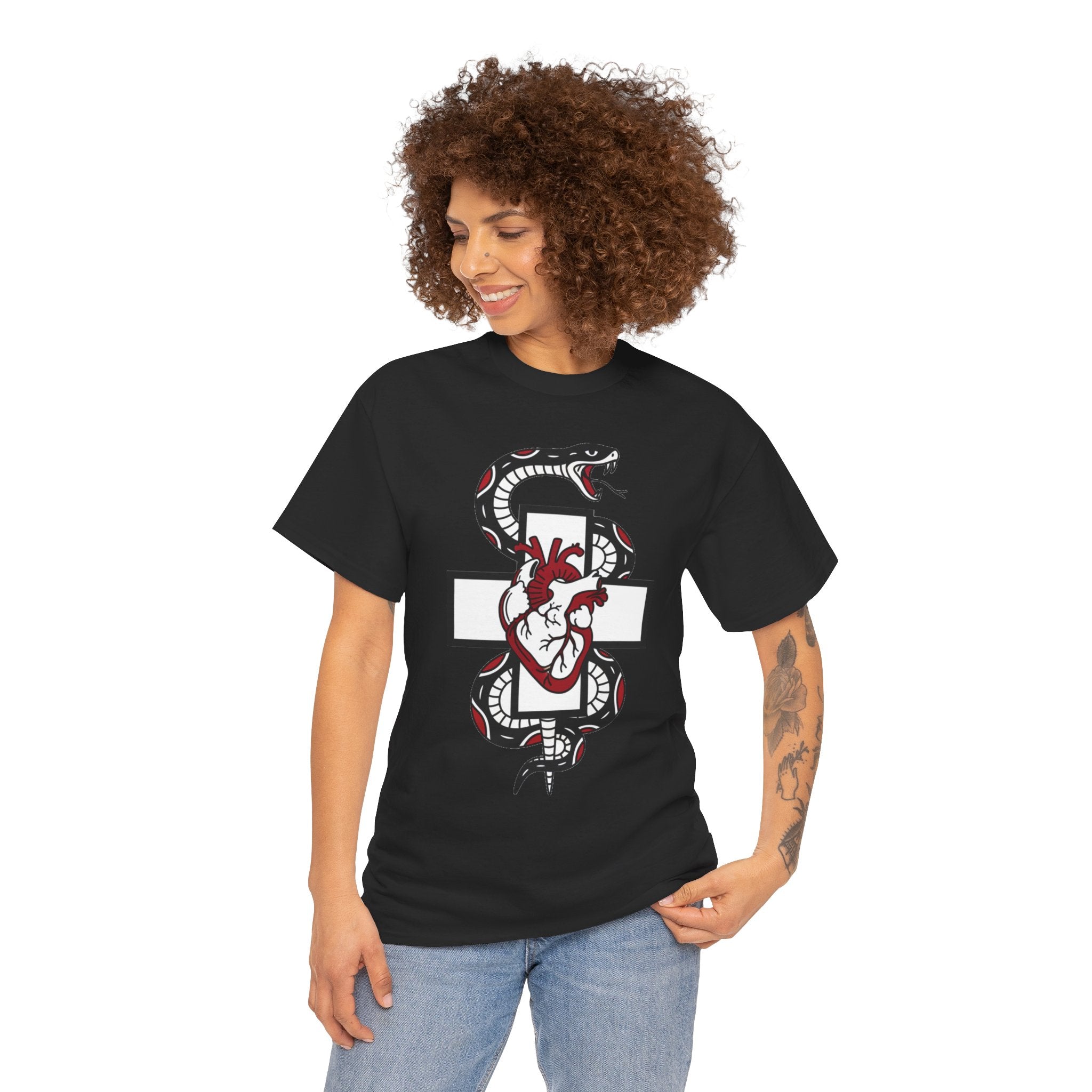 D78 Skull Society — Gothic Heart & Snake T-shirt