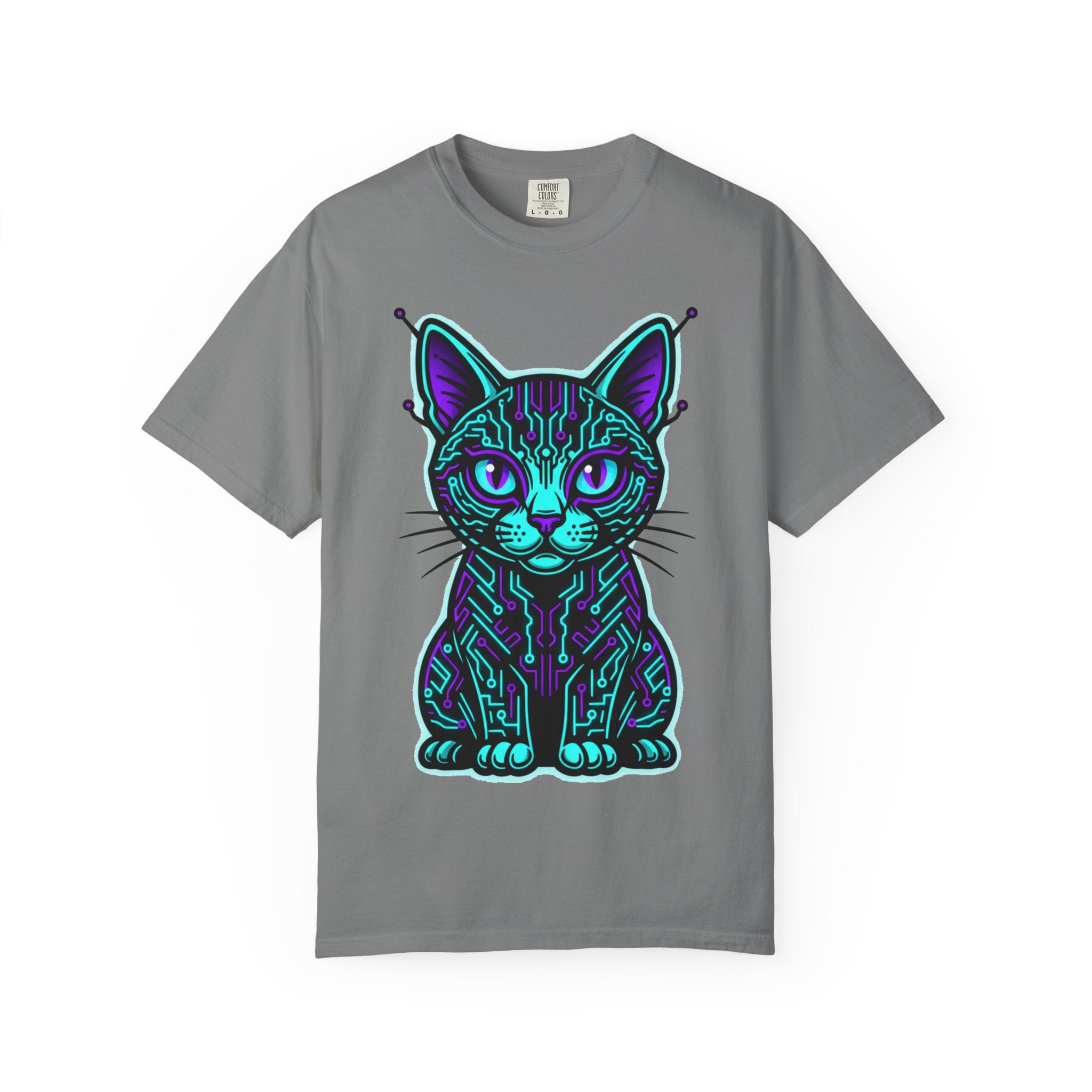 D78 Cyber Felines — Neon Cat T-shirt