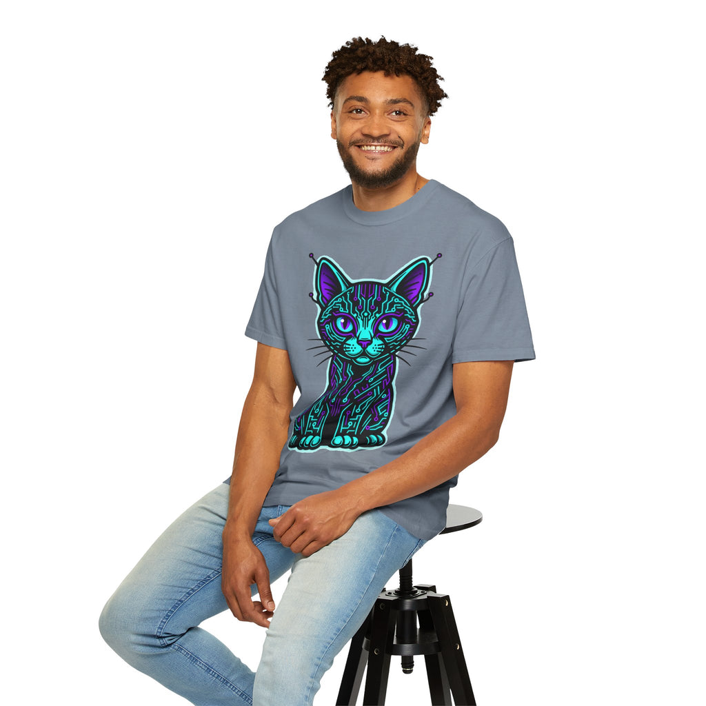 D78 Cyber Felines — Neon Cat T-shirt