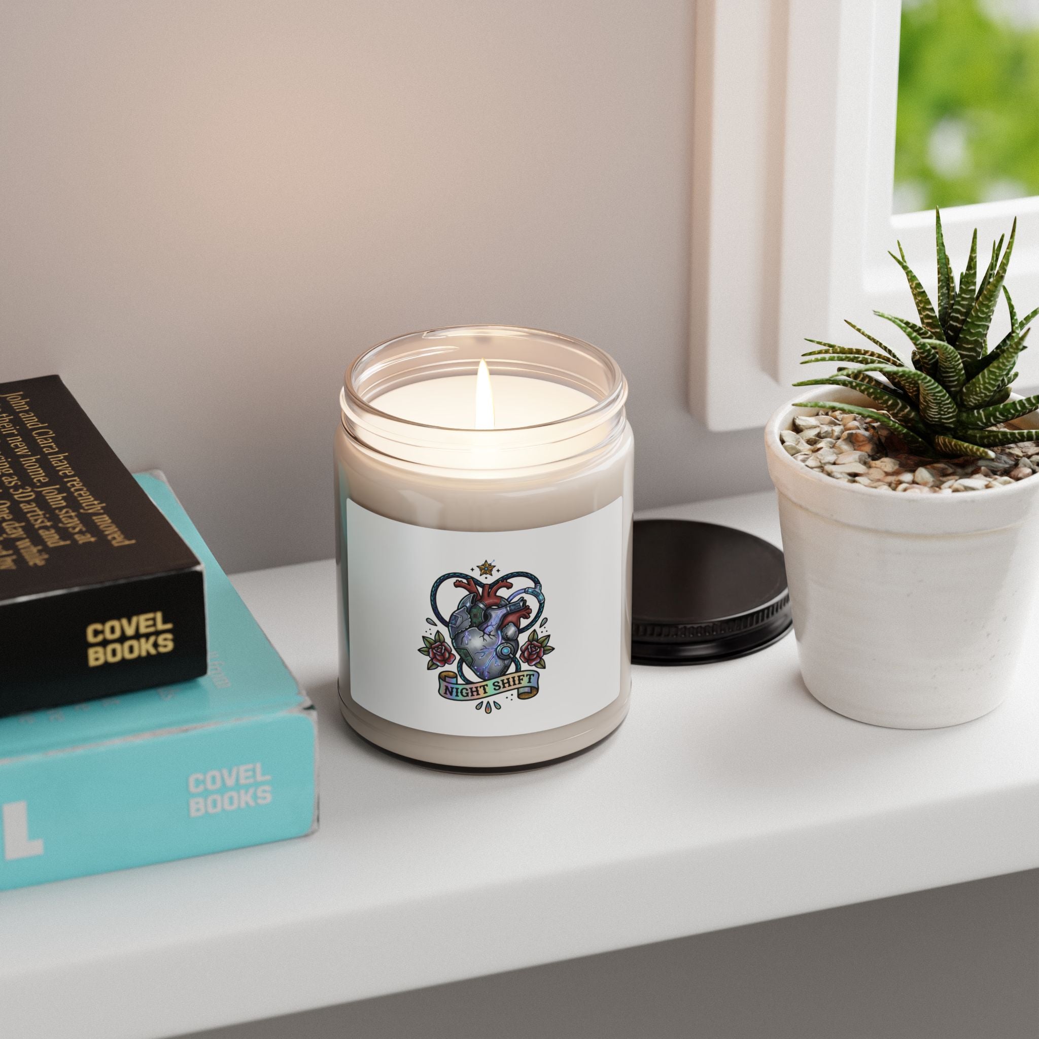 Night Shift Heart Tattoo Candle, Soy Candle | Traditional Tattoo-Inspired