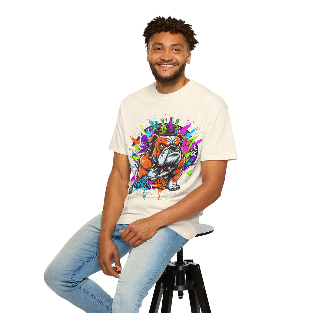 D78 Street Kings — Crown graffiti bulldog T-shirt