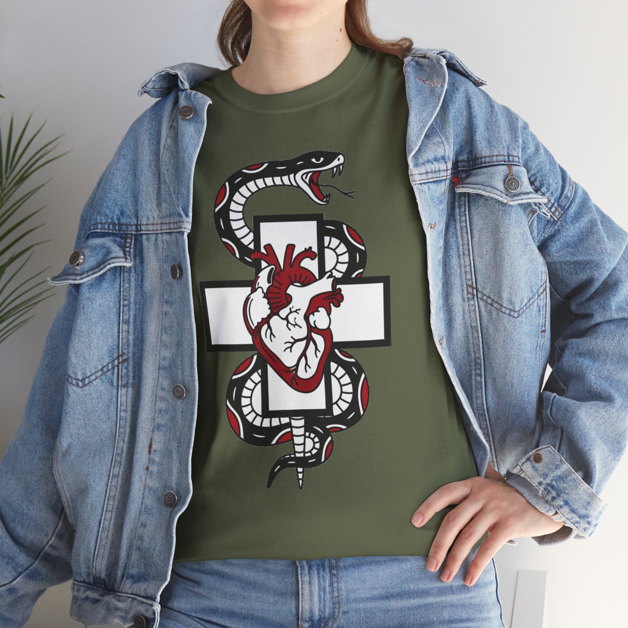 D78 Skull Society — Gothic Heart & Snake T-shirt
