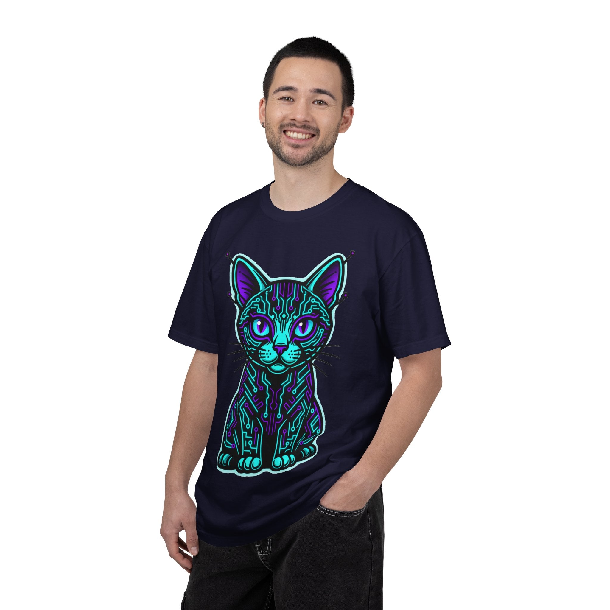 D78 Cyber Felines — Neon Cat T-shirt