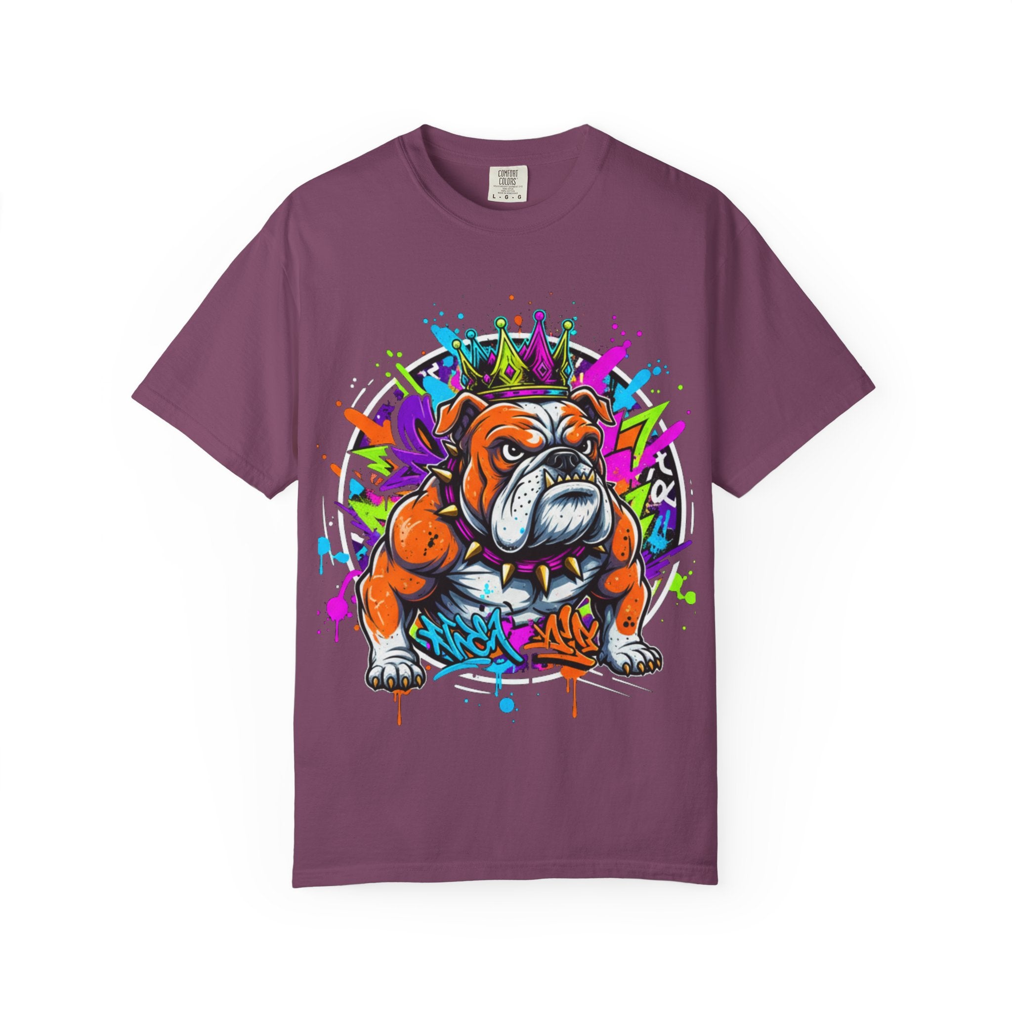 D78 Street Kings — Crown graffiti bulldog T-shirt