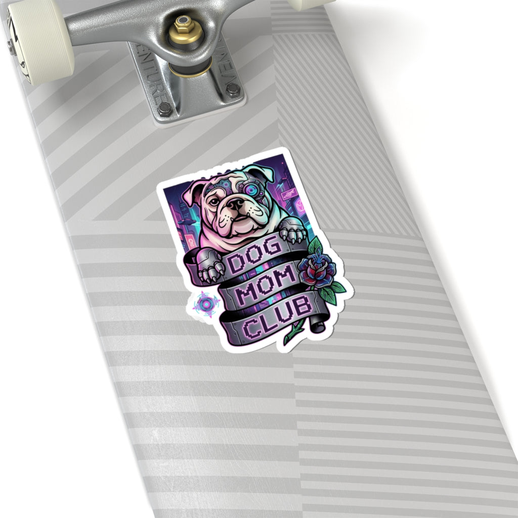 Dog Mom Club Bulldog Sticker | Traditional Tattoo Flash, Banner Rose