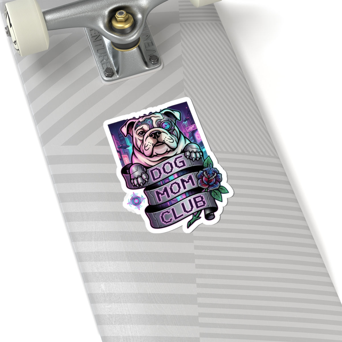 Dog Mom Club Bulldog Sticker | Traditional Tattoo Flash, Banner Rose
