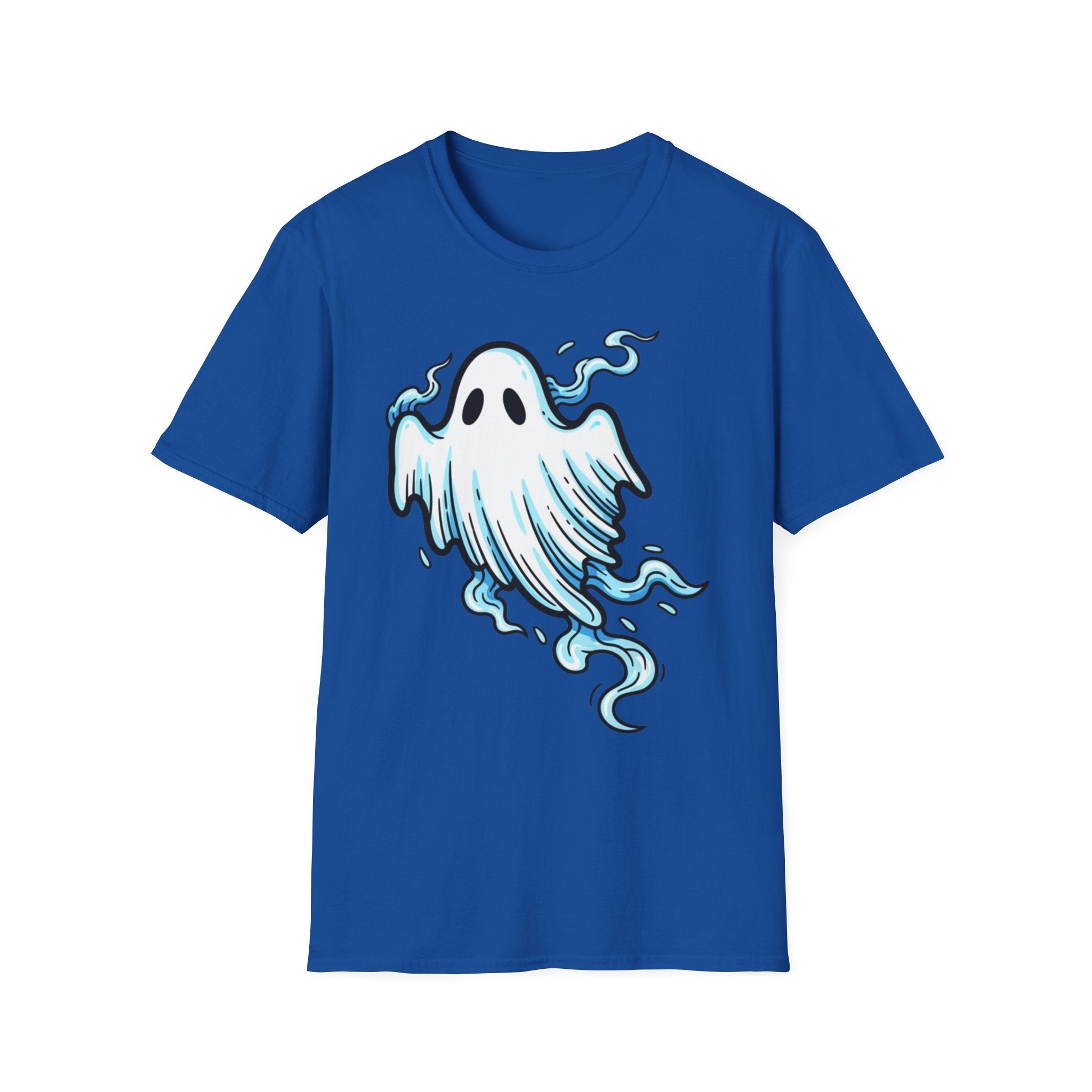 Ghost Graphic T-Shirt — Cute Blue Floating Ghost Halloween Tee