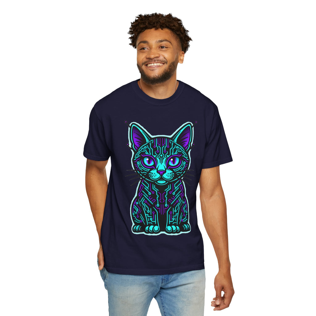 D78 Cyber Felines — Neon Cat T-shirt