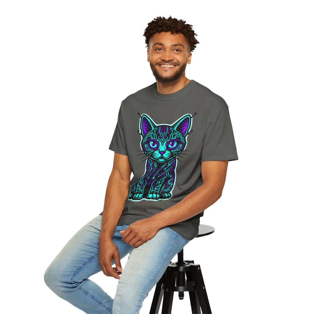 D78 Cyber Felines — Neon Cat T-shirt