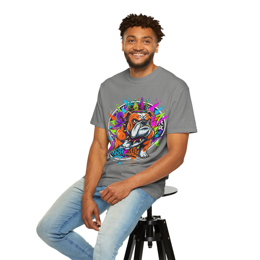 D78 Street Kings — Crown graffiti bulldog T-shirt