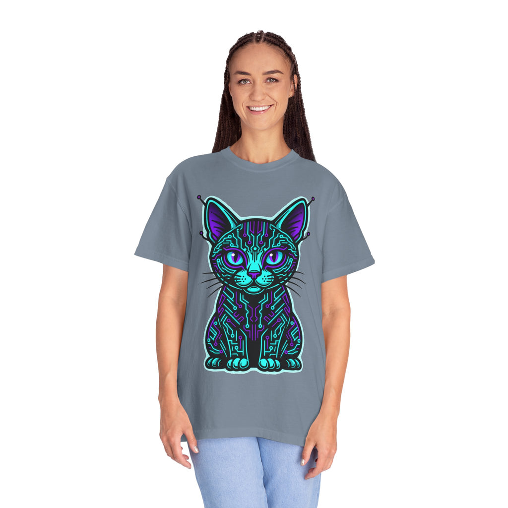 D78 Cyber Felines — Neon Cat T-shirt