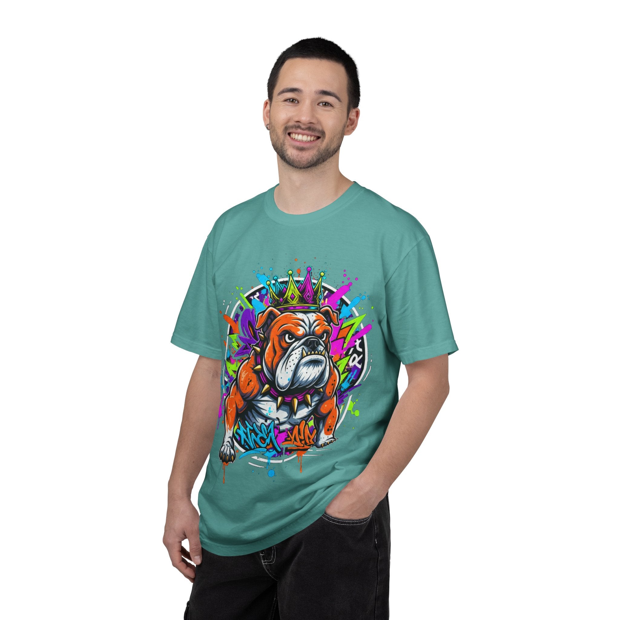 D78 Street Kings — Crown graffiti bulldog T-shirt