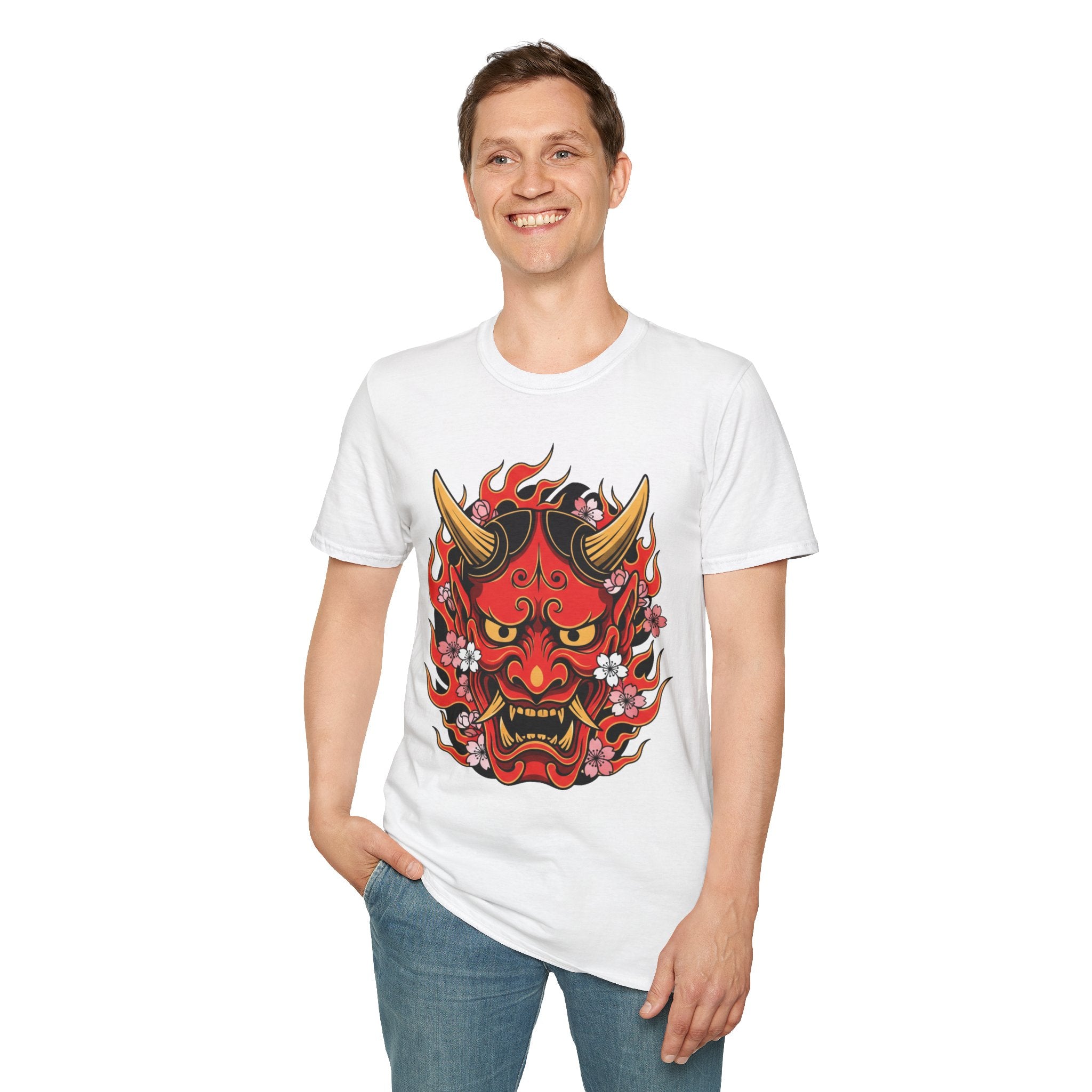 D78 Oni Flames — Oni mask T-shirt