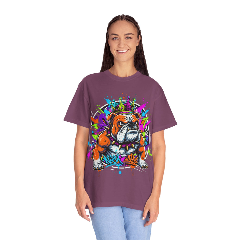 D78 Street Kings — Crown graffiti bulldog T-shirt