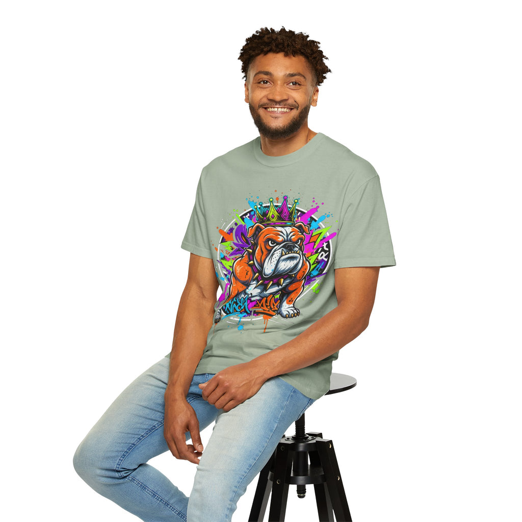 D78 Street Kings — Crown graffiti bulldog T-shirt