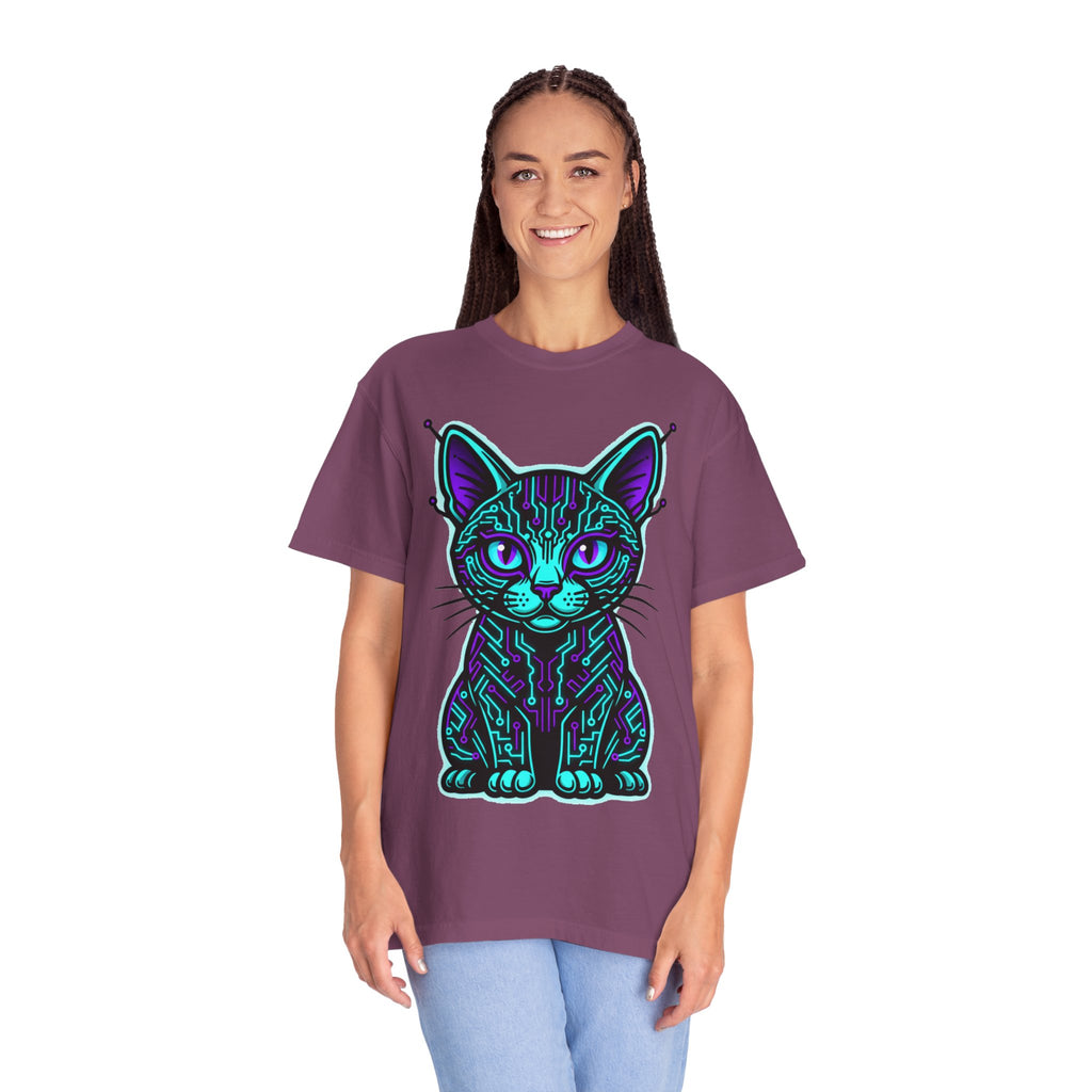D78 Cyber Felines — Neon Cat T-shirt