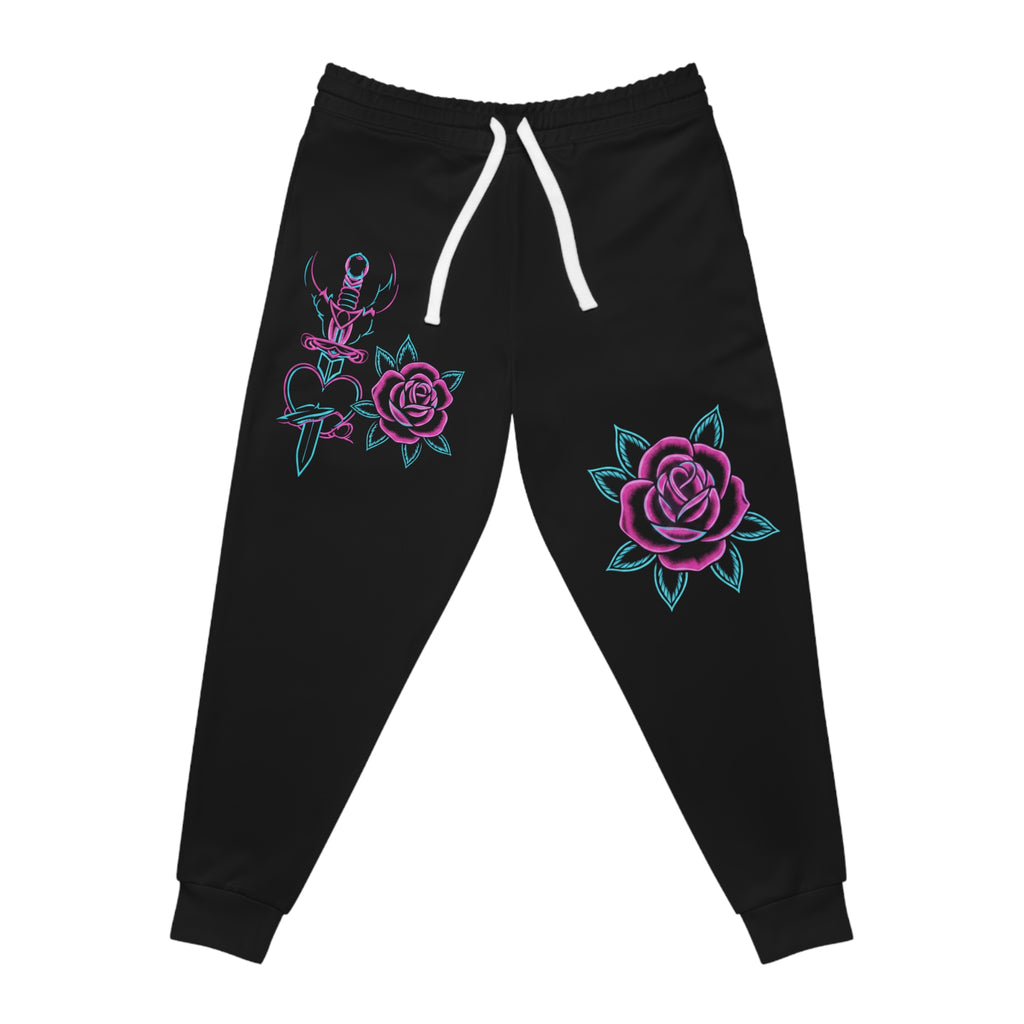 Jogger Néon Rose & Dague — Bas Graphique Streetwear