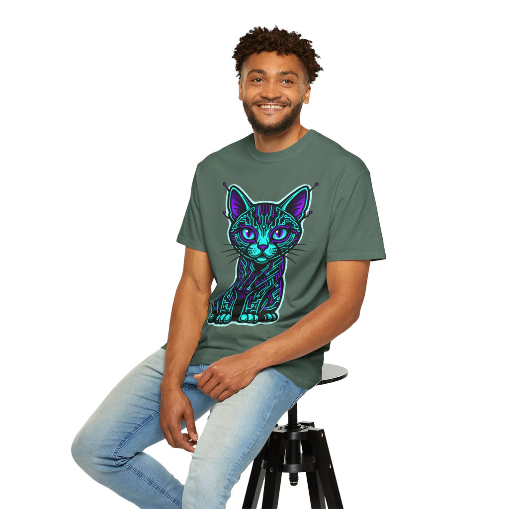 D78 Cyber Felines — Neon Cat T-shirt