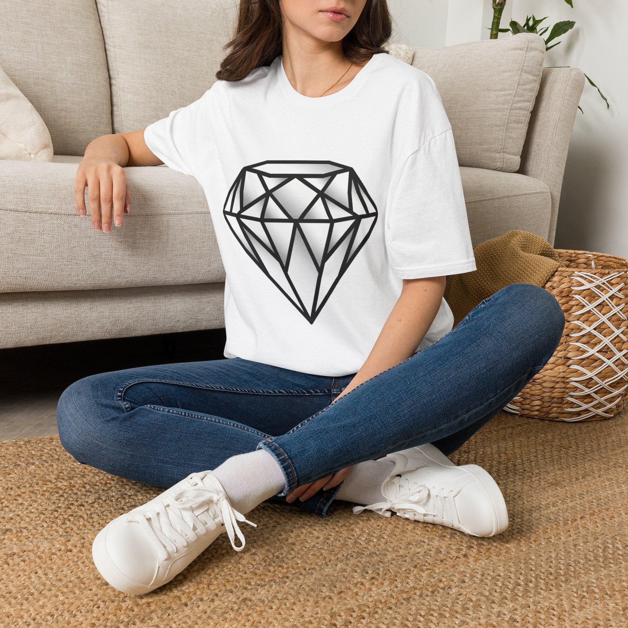 Diamond Graphic T-Shirt — Geometric Gem Tee for Casual Streetwear