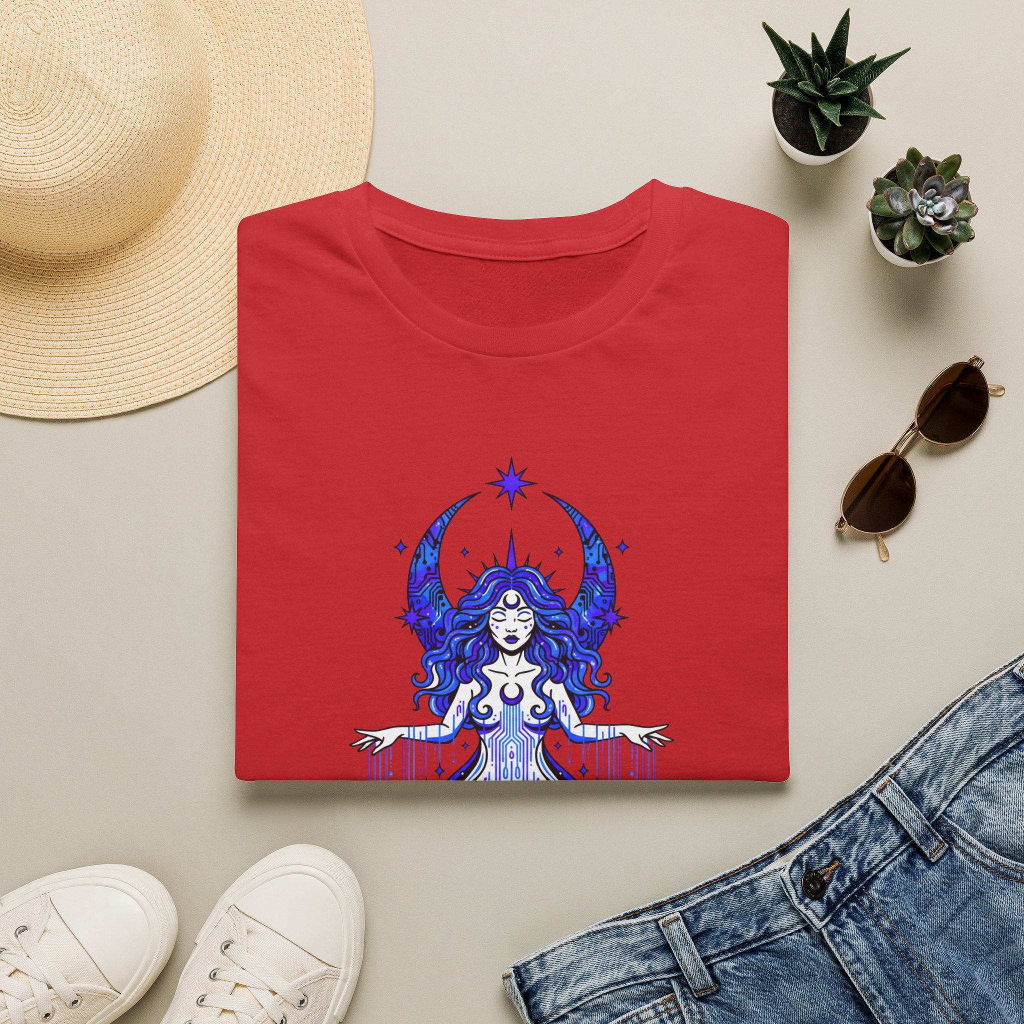 D78 Mystic Circle — Celestial Goddess T-Shirt