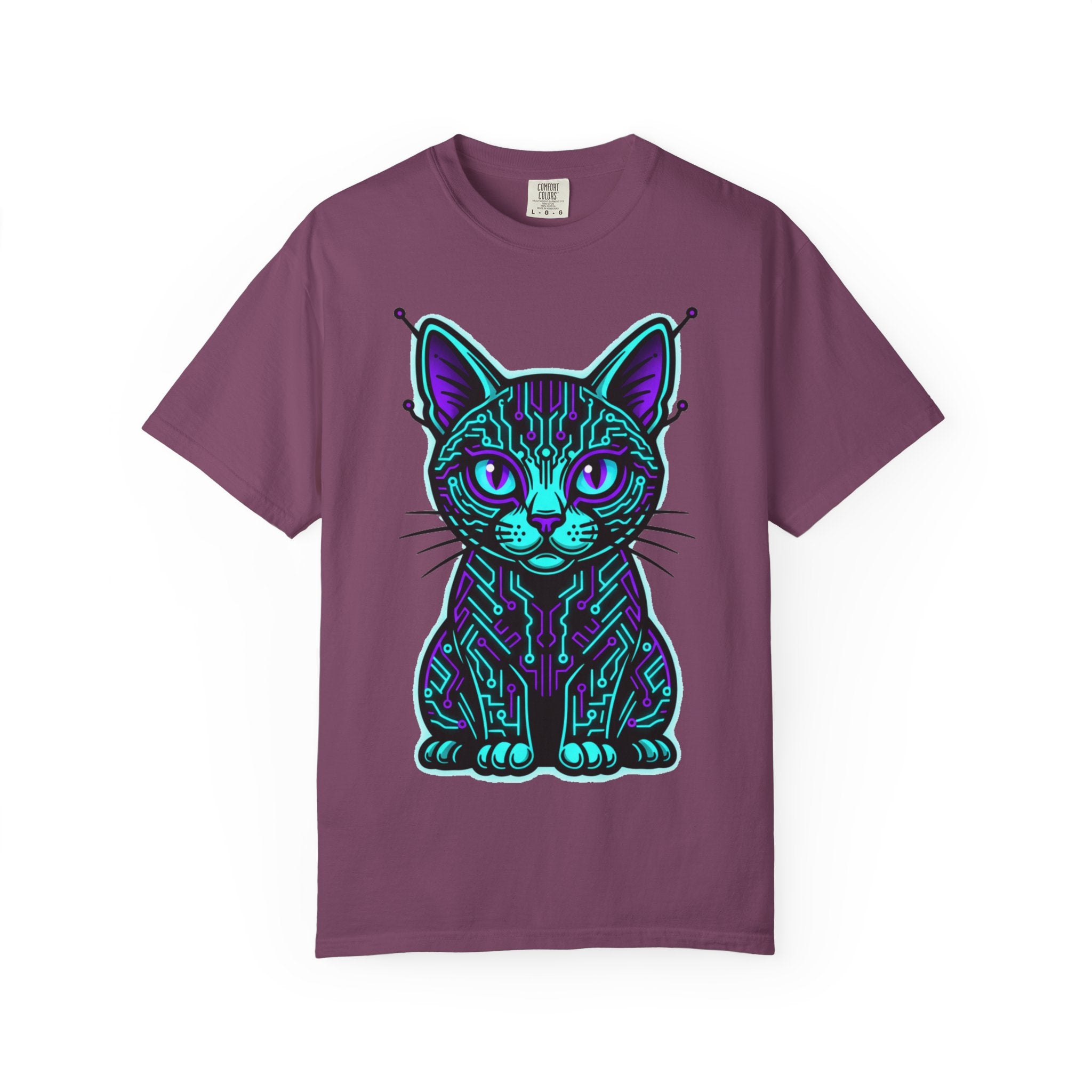 D78 Cyber Felines — Neon Cat T-shirt