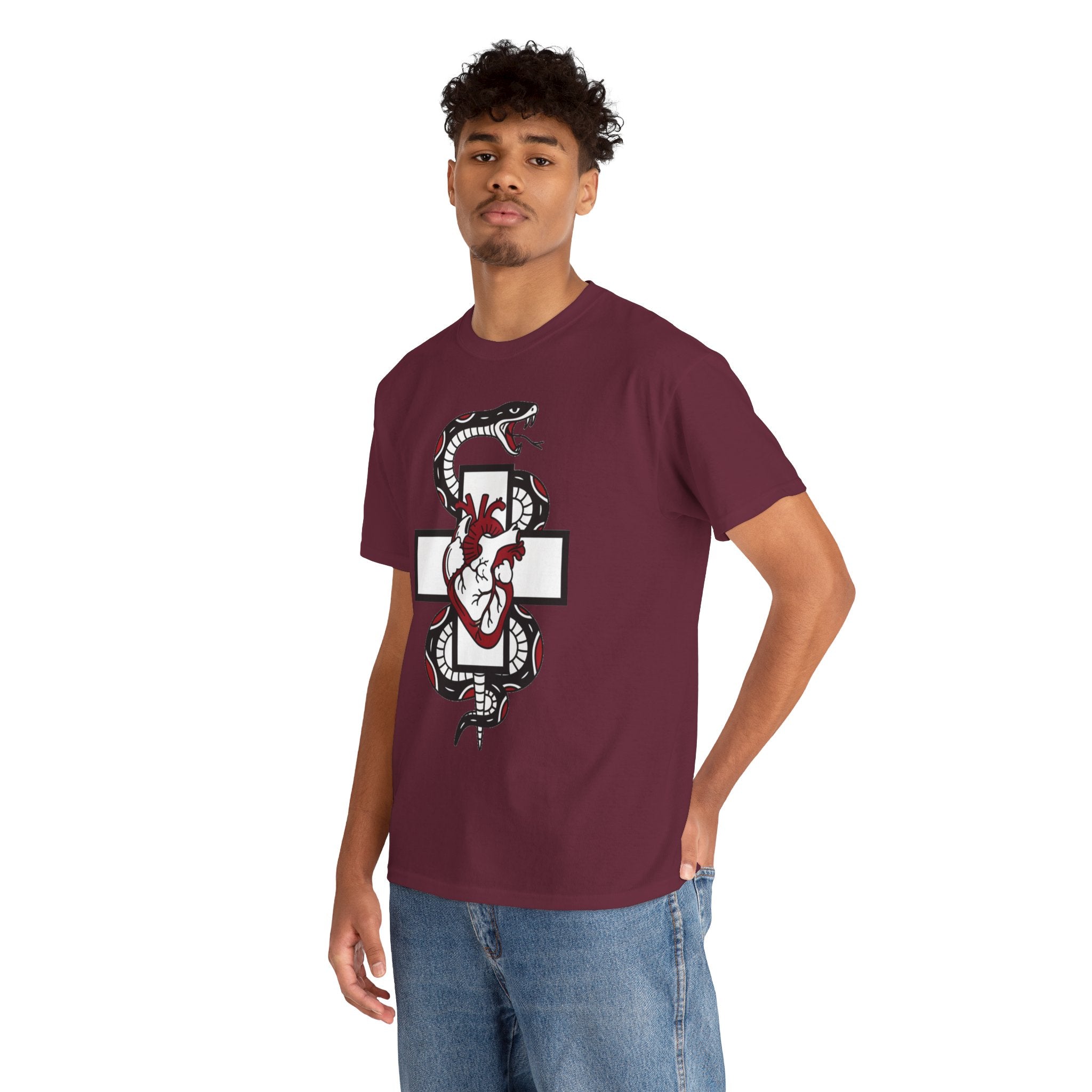 D78 Skull Society — Gothic Heart & Snake T-shirt