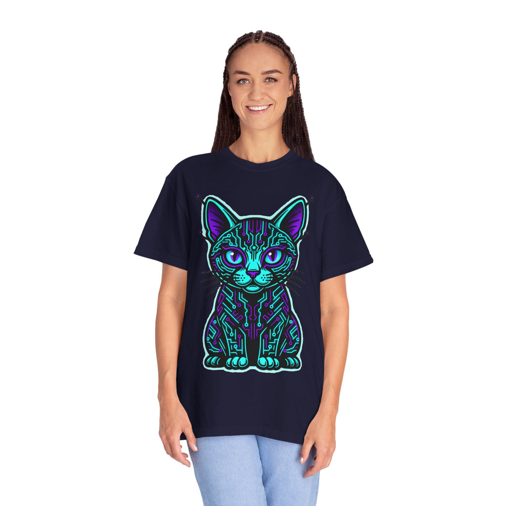 D78 Cyber Felines — Neon Cat T-shirt