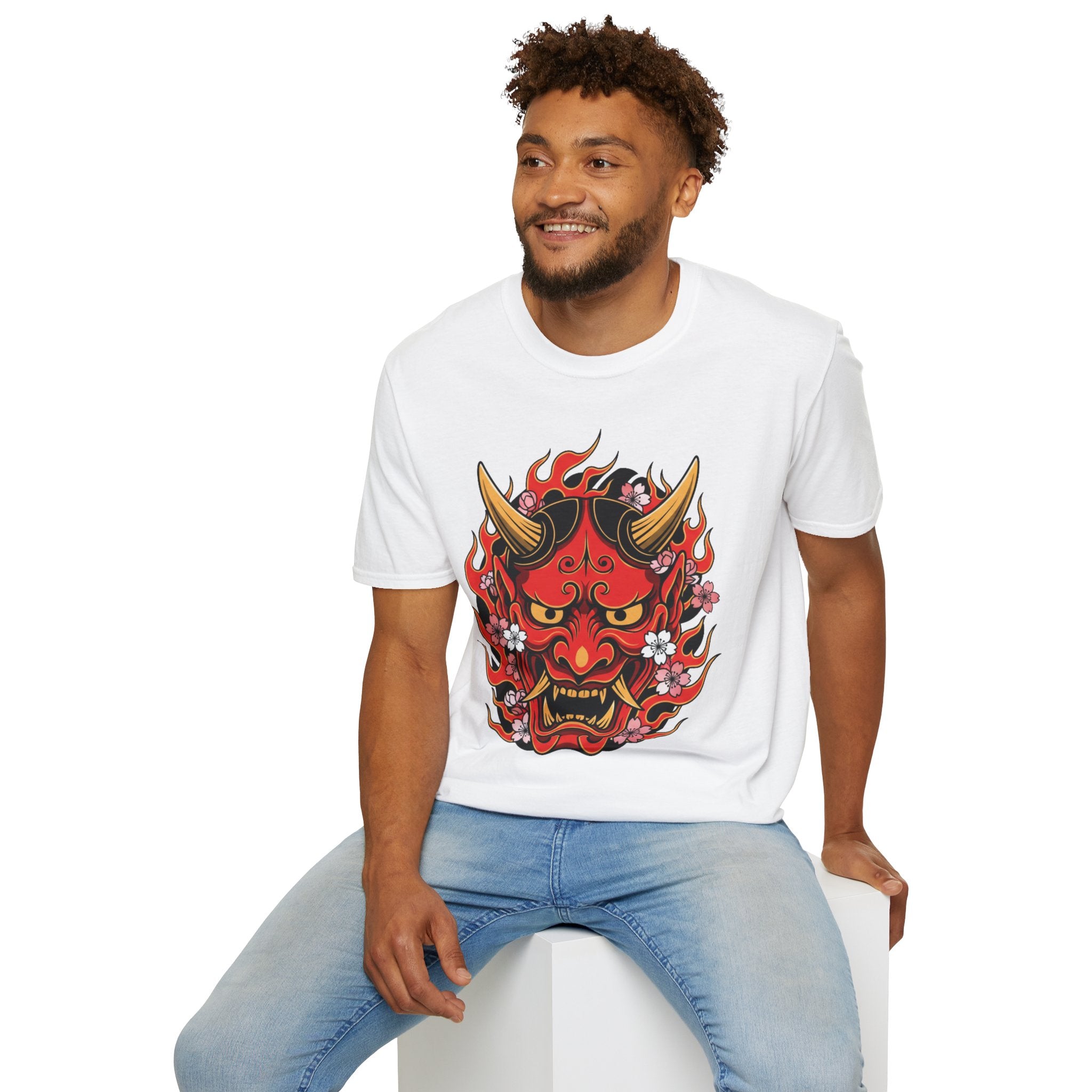 D78 Oni Flames — Oni mask T-shirt