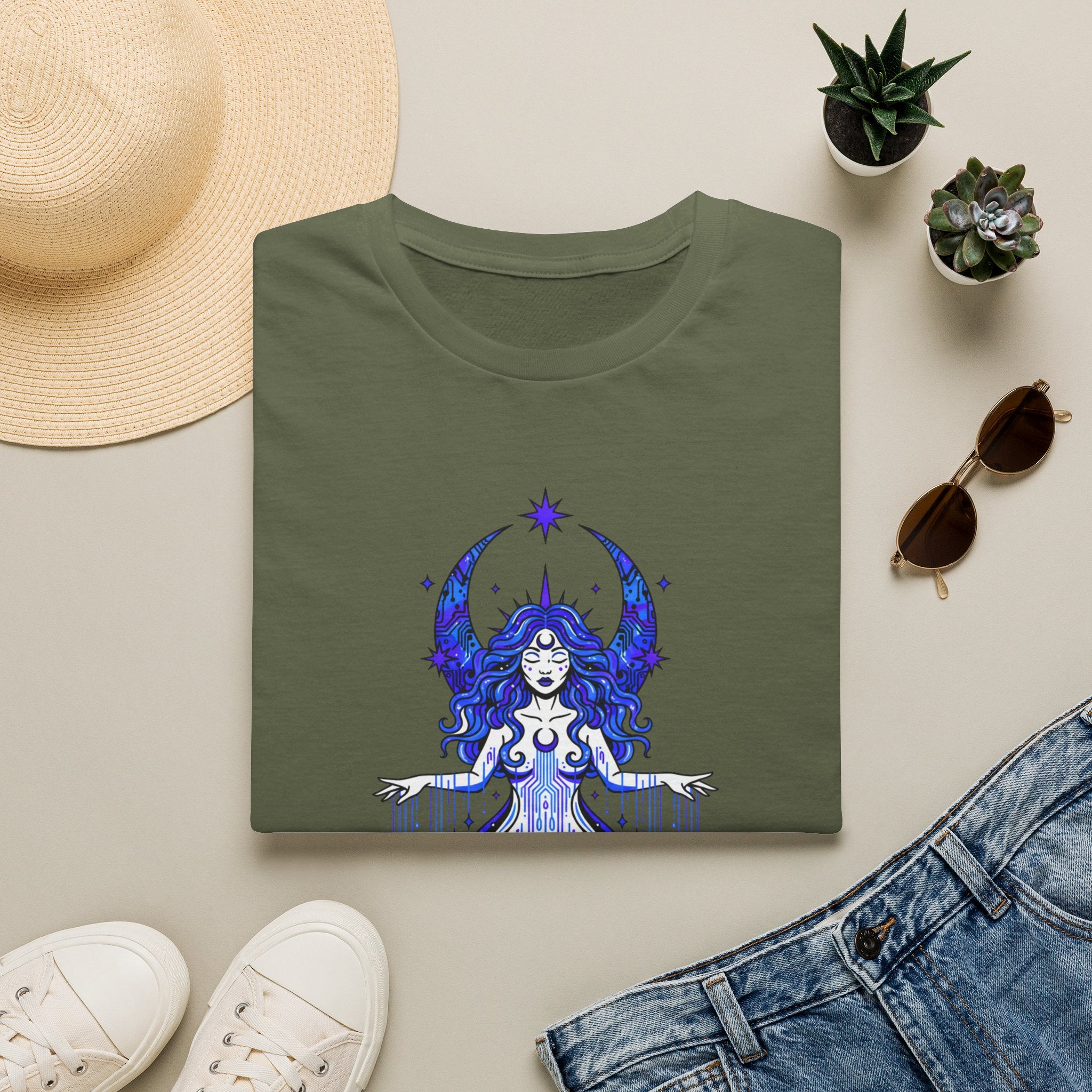 D78 Mystic Circle — Celestial Goddess T-Shirt