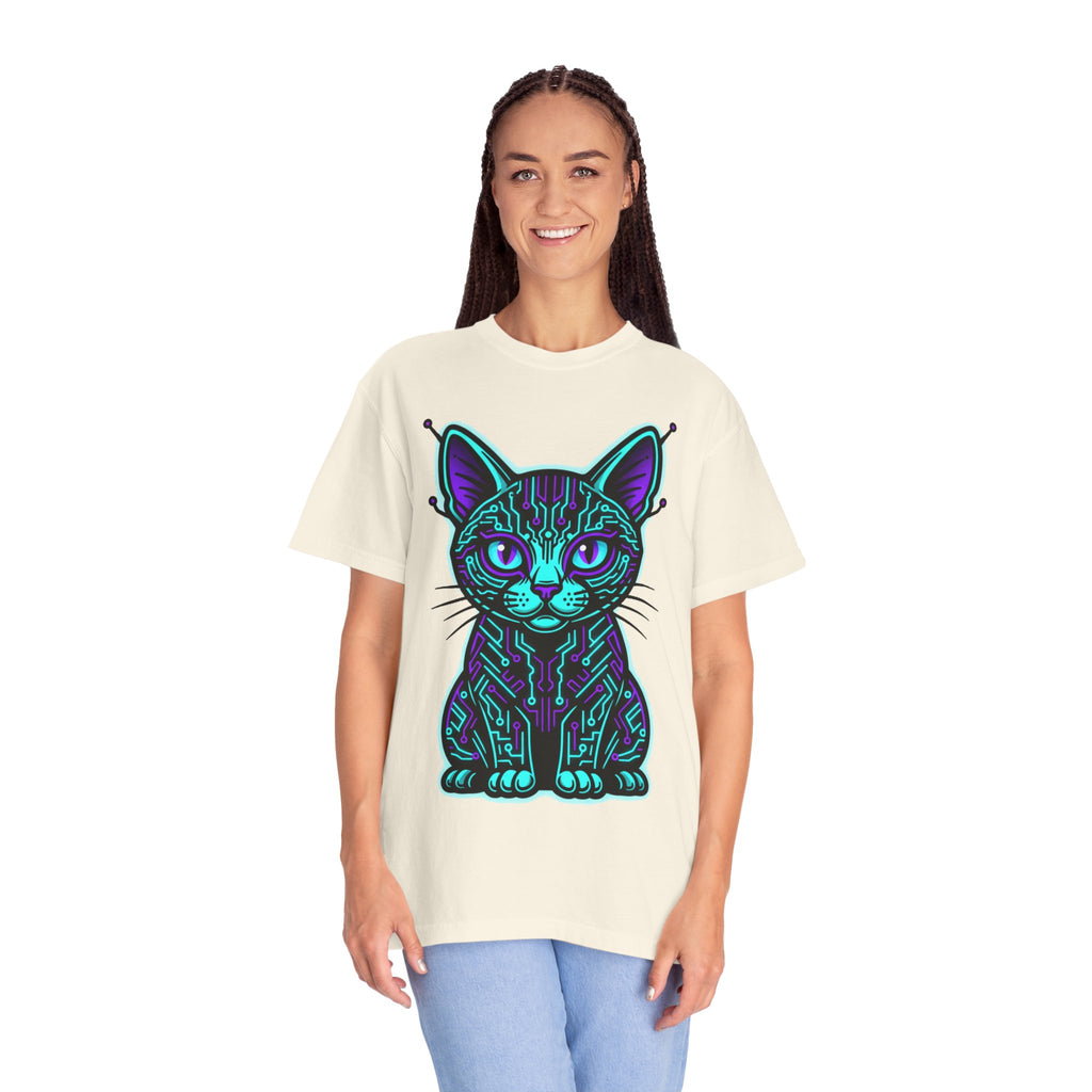 D78 Cyber Felines — Neon Cat T-shirt