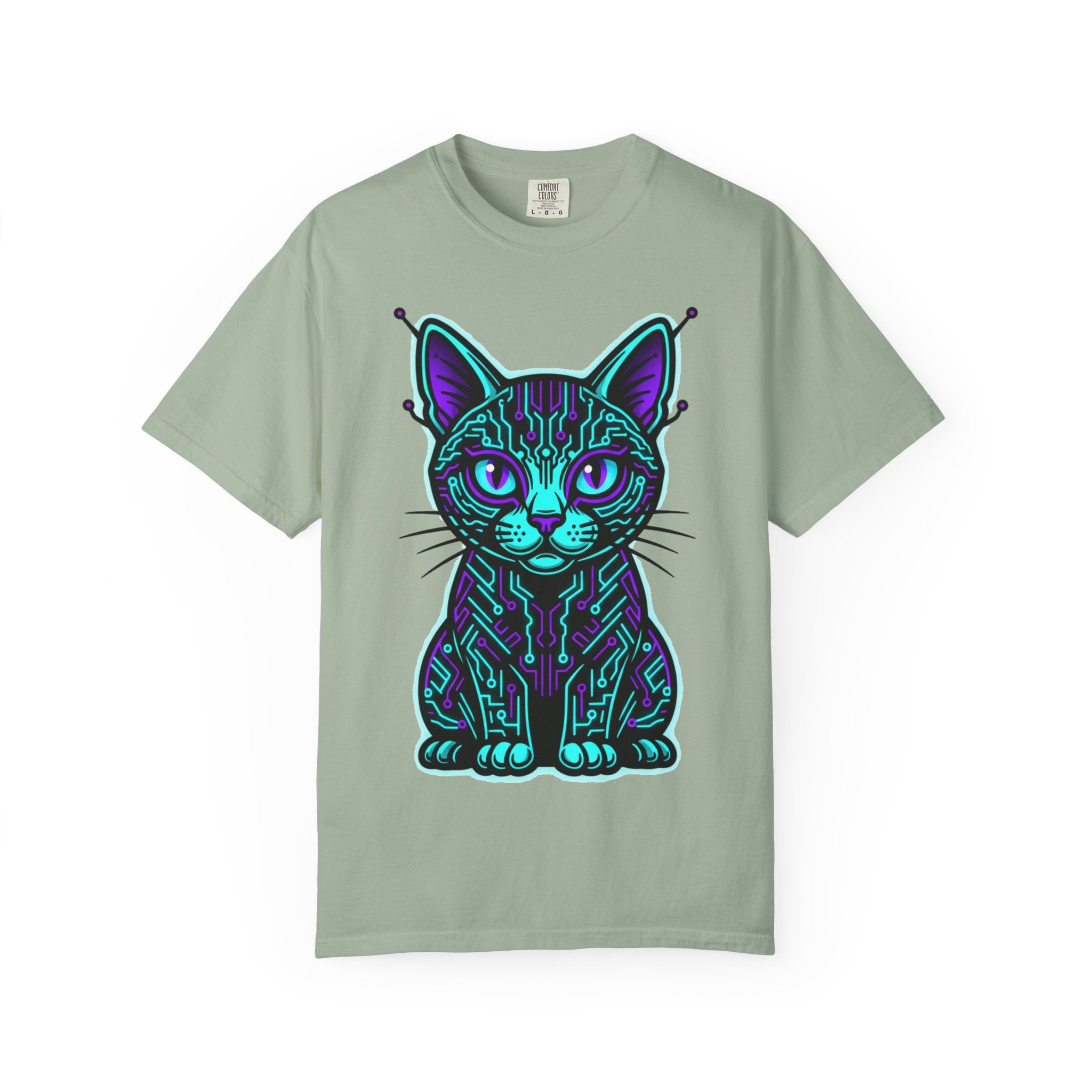 D78 Cyber Felines — Neon Cat T-shirt