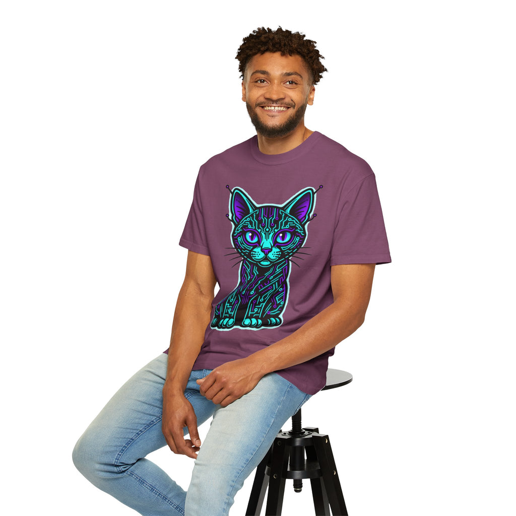 D78 Cyber Felines — Neon Cat T-shirt