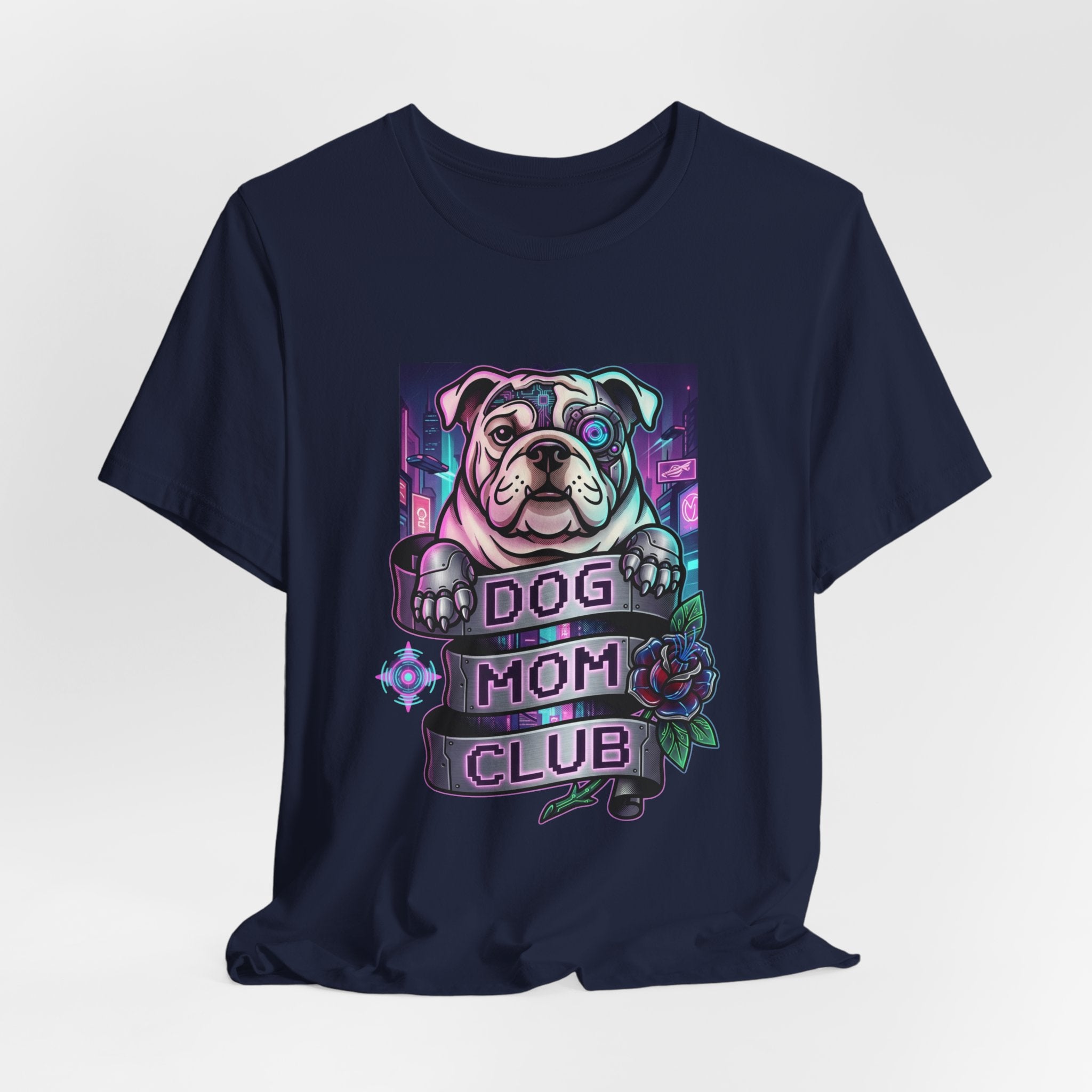 Dog Mom Club Tee | Traditional Tattoo-Inspired, Banner & Floral Graphic