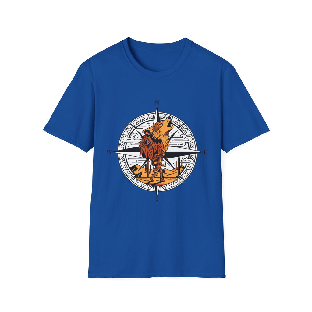 Wolf Compass T-Shirt — Howling Wolf Adventure Graphic Tee