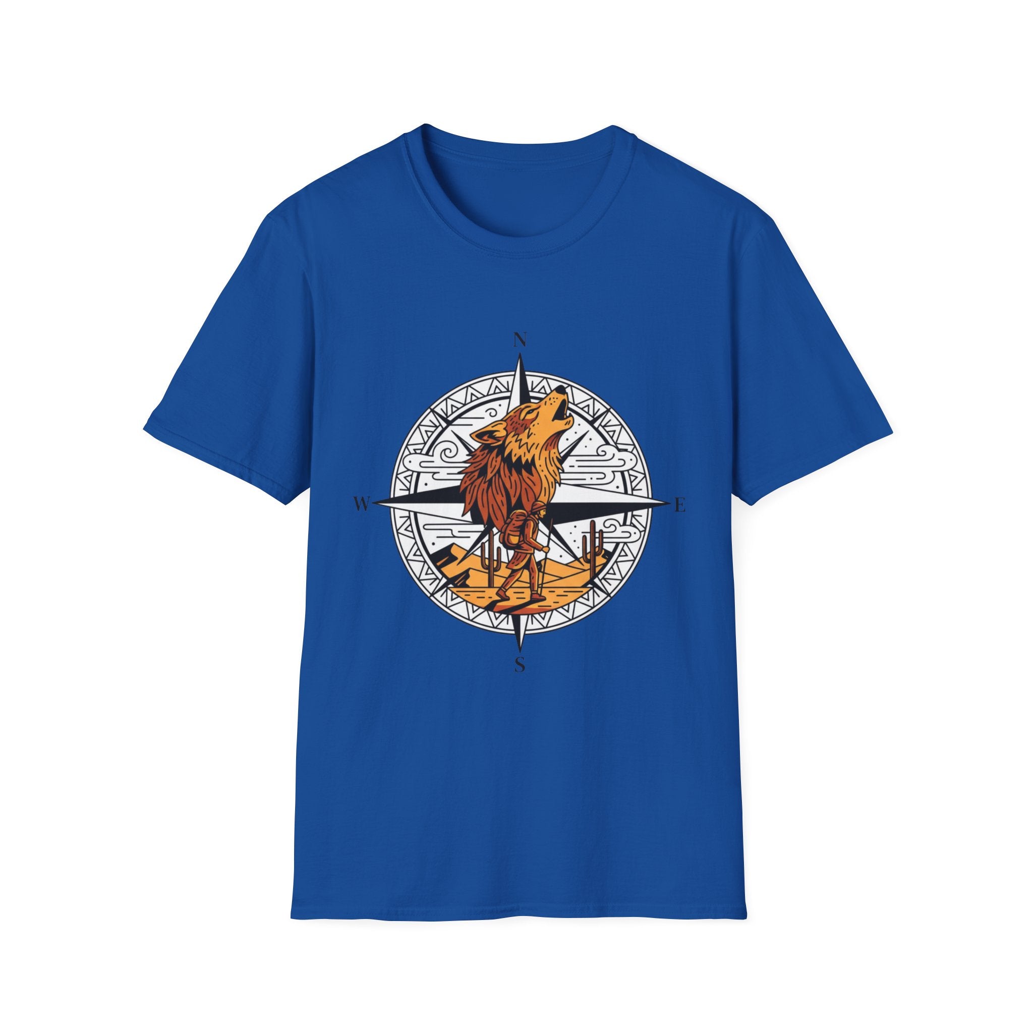 Wolf Compass T-Shirt — Howling Wolf Adventure Graphic Tee