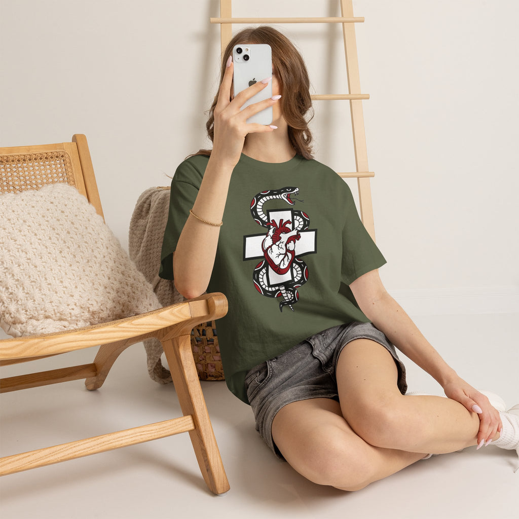 D78 Skull Society — Gothic Heart & Snake T-shirt