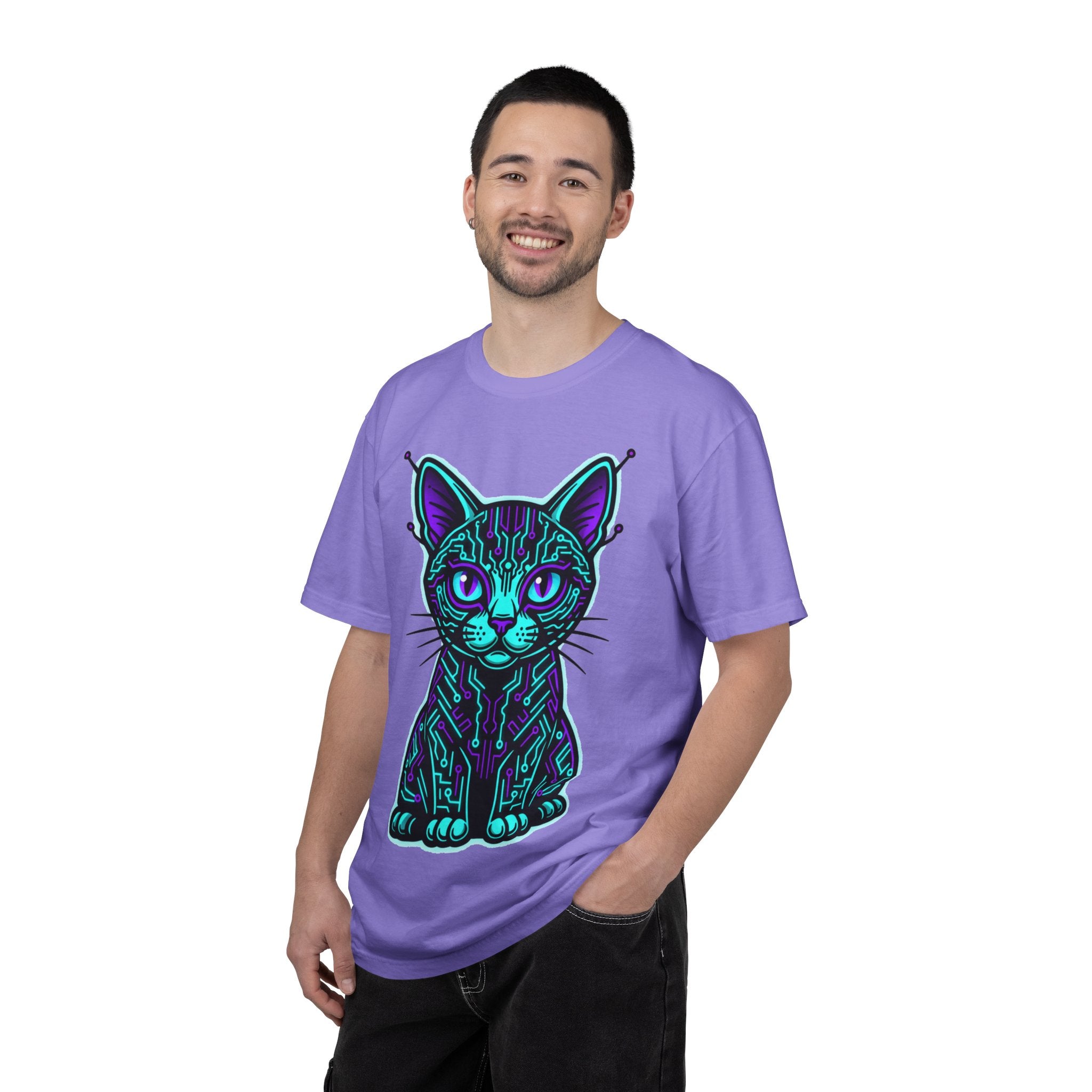 D78 Cyber Felines — Neon Cat T-shirt