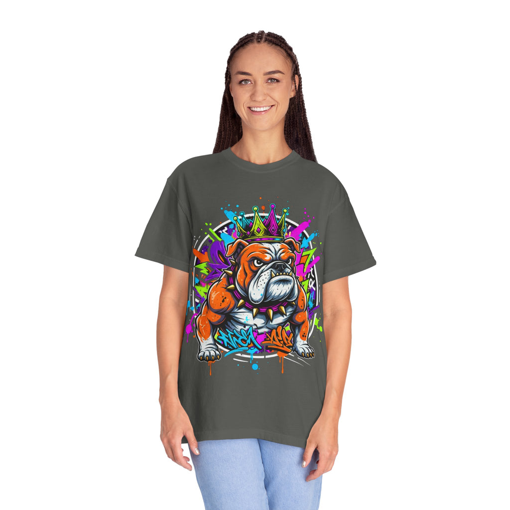D78 Street Kings — Crown graffiti bulldog T-shirt