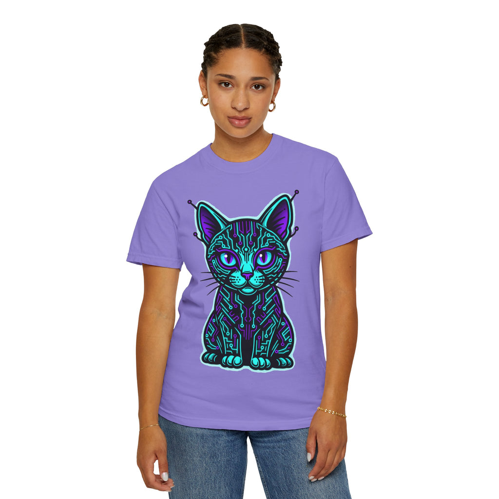 D78 Cyber Felines — Neon Cat T-shirt