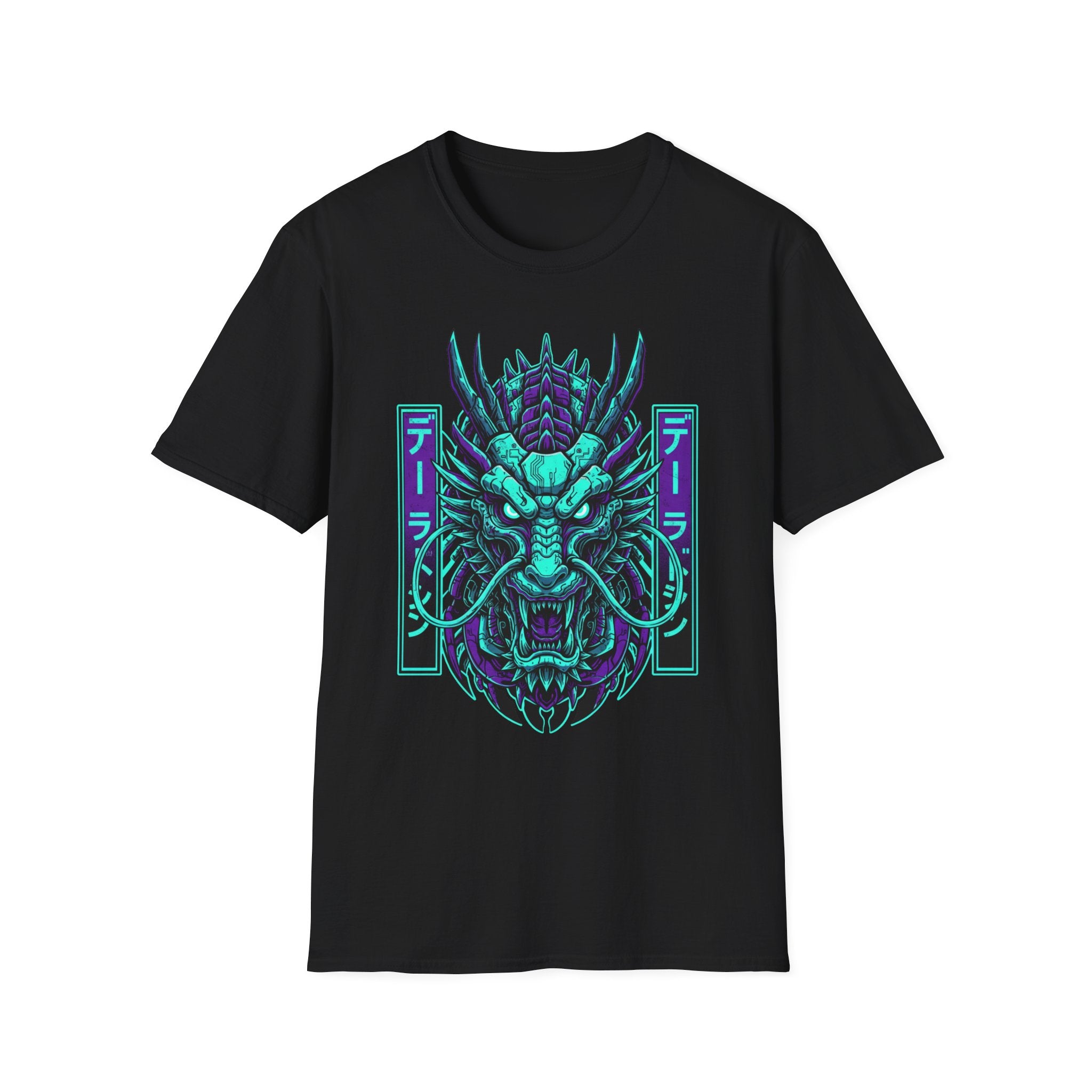 T-shirt Oni Démon Néon — Masque Cyberpunk Japonais