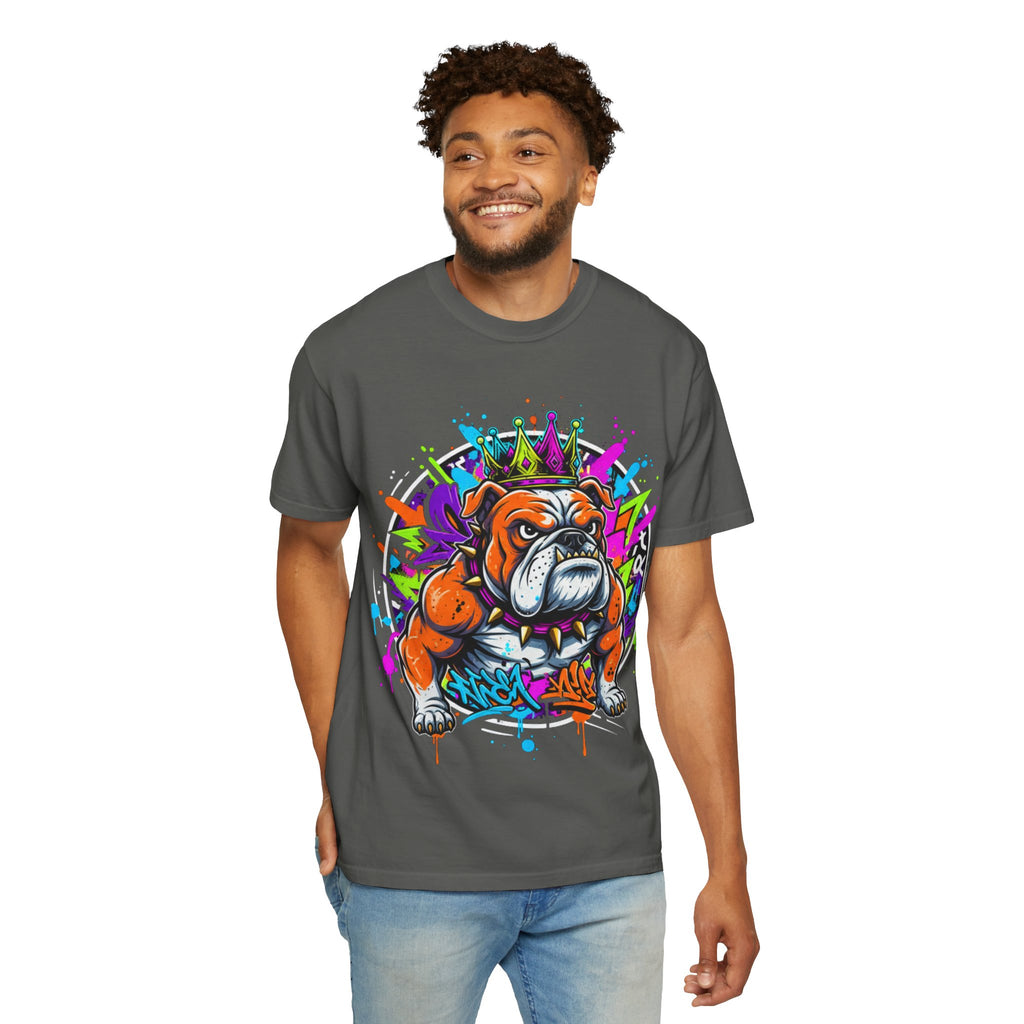 D78 Street Kings — Crown graffiti bulldog T-shirt