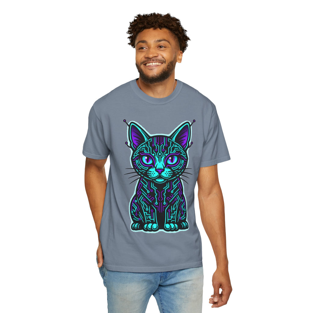 D78 Cyber Felines — Neon Cat T-shirt