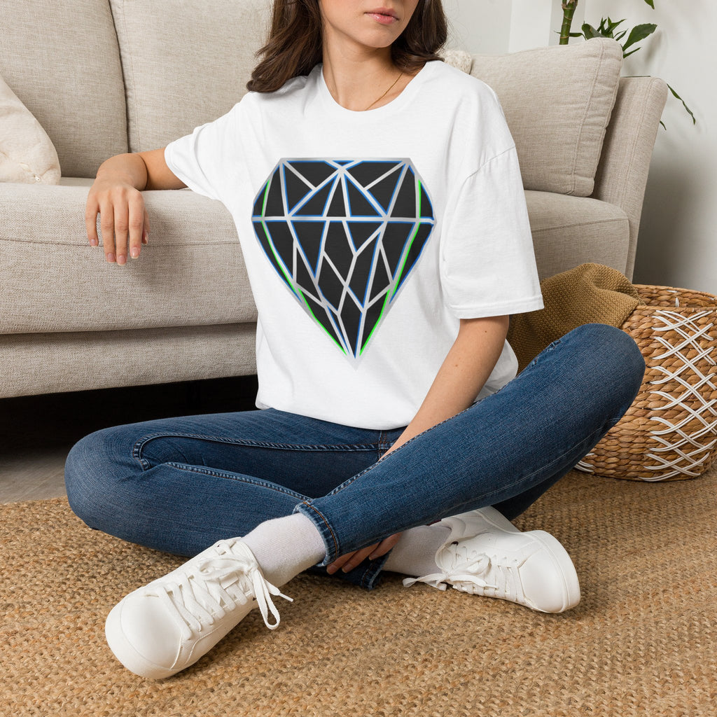 Geometric Diamond Tee - Futuristic Prism Gemstone Graphic T-Shirt