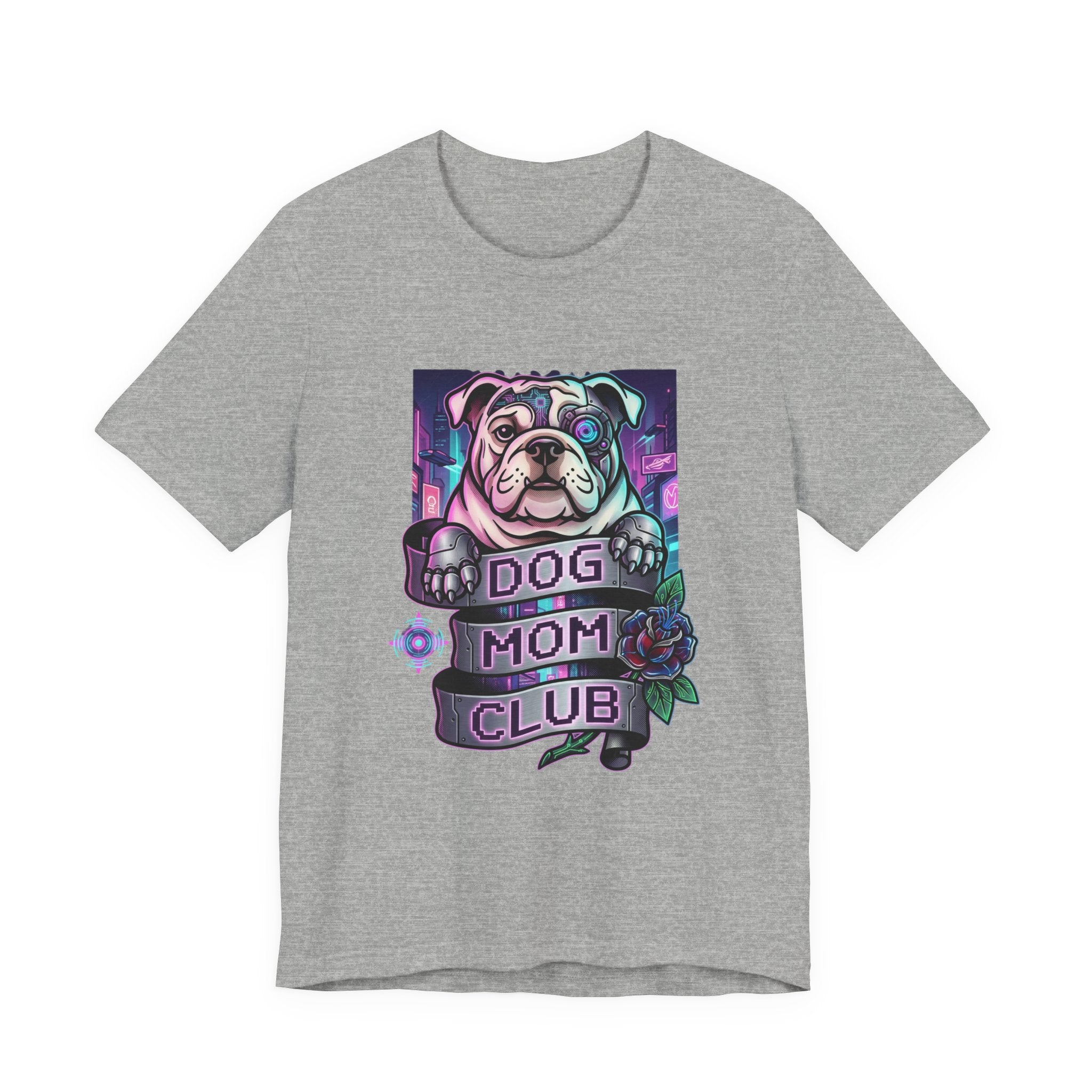 Dog Mom Club Tee | Traditional Tattoo-Inspired, Banner & Floral Graphic
